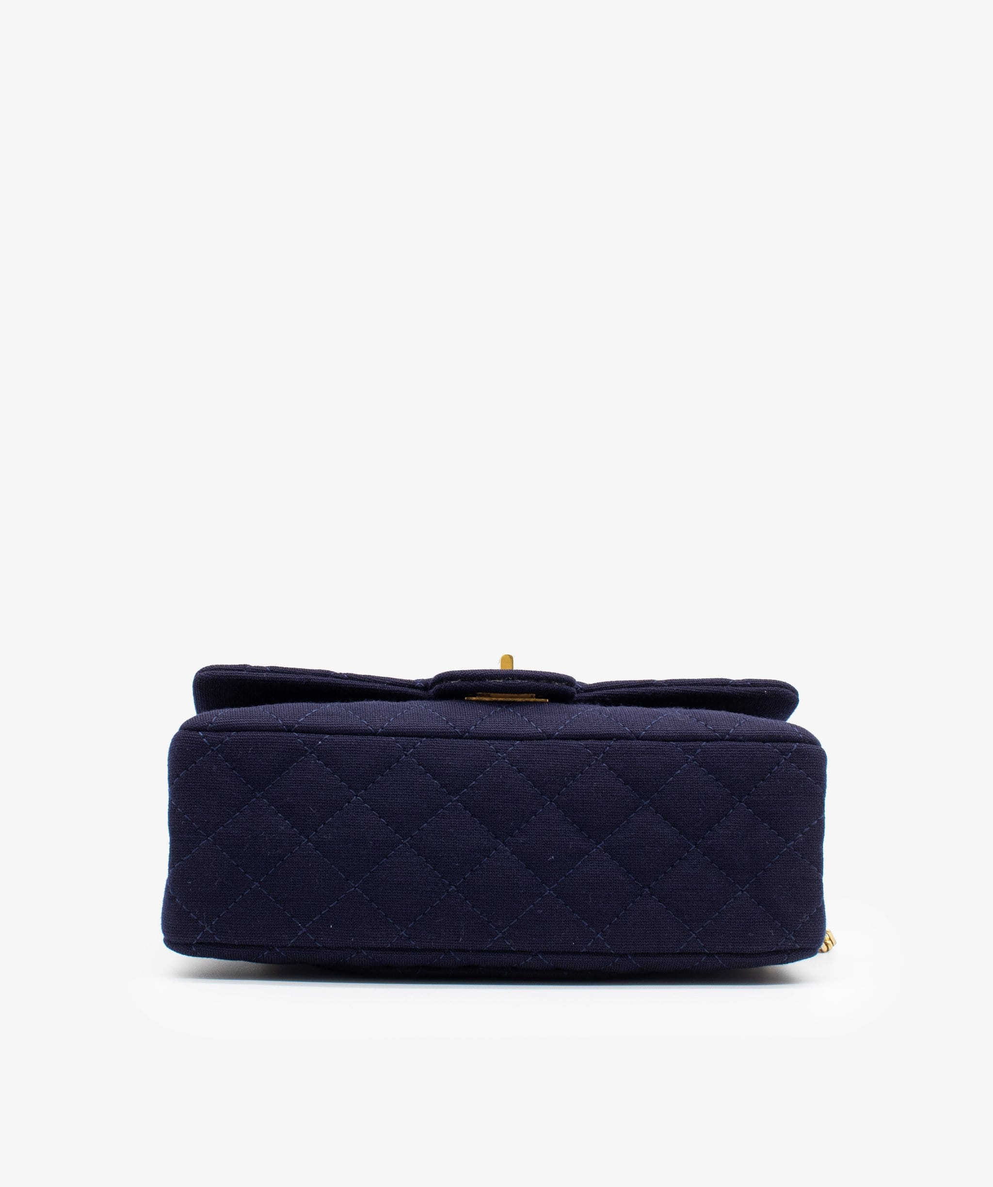 Chanel Chanel 2.55 Reissue Navy Jersey Gold RJC1093