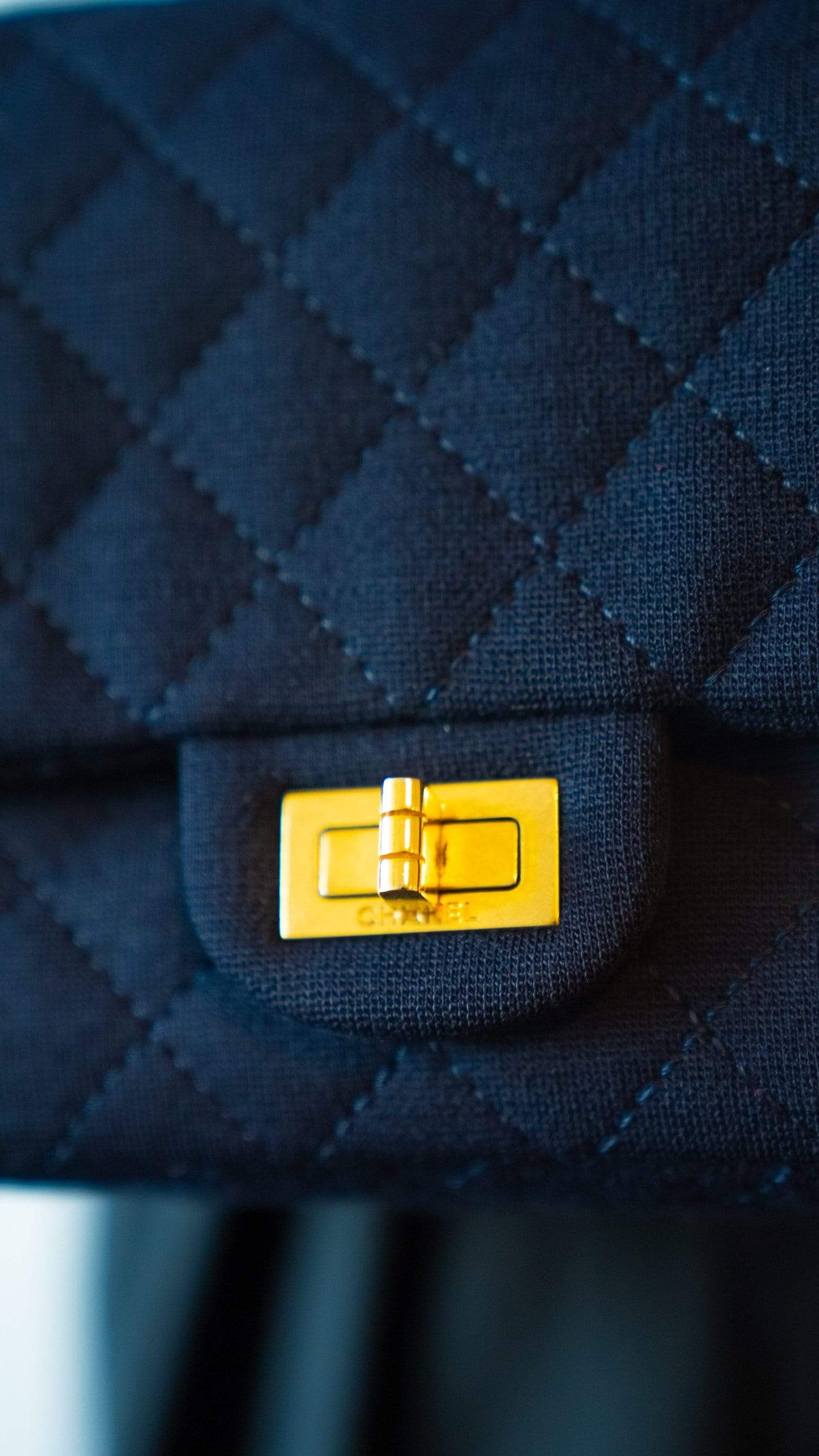 Chanel Chanel 2.55 Reissue Navy Jersey Gold RJC1093