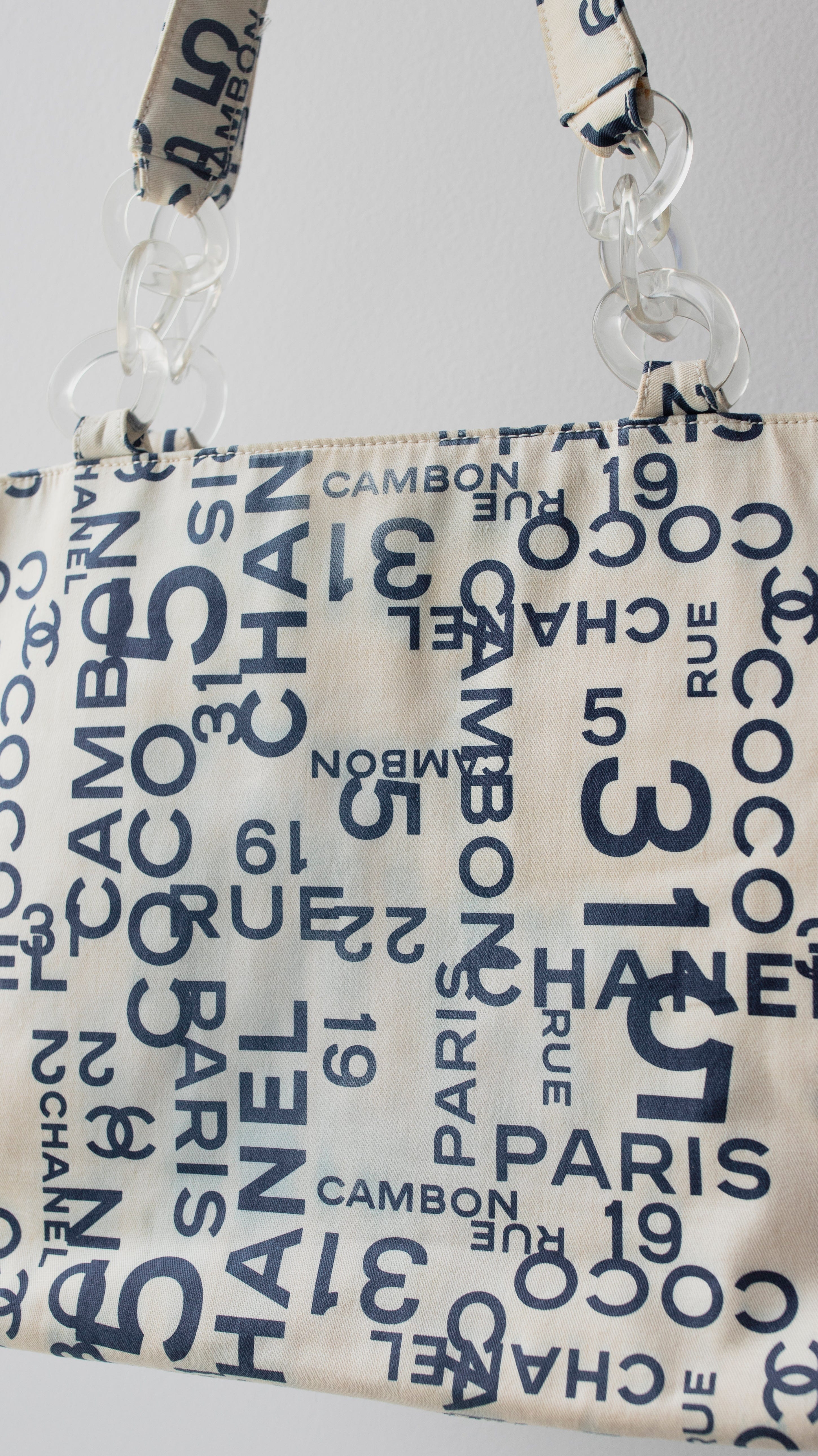 Chanel Chanel 31 Rue Cambon Beach Tote Ivory/Blue Canvas Shopper Bag - AWL1970