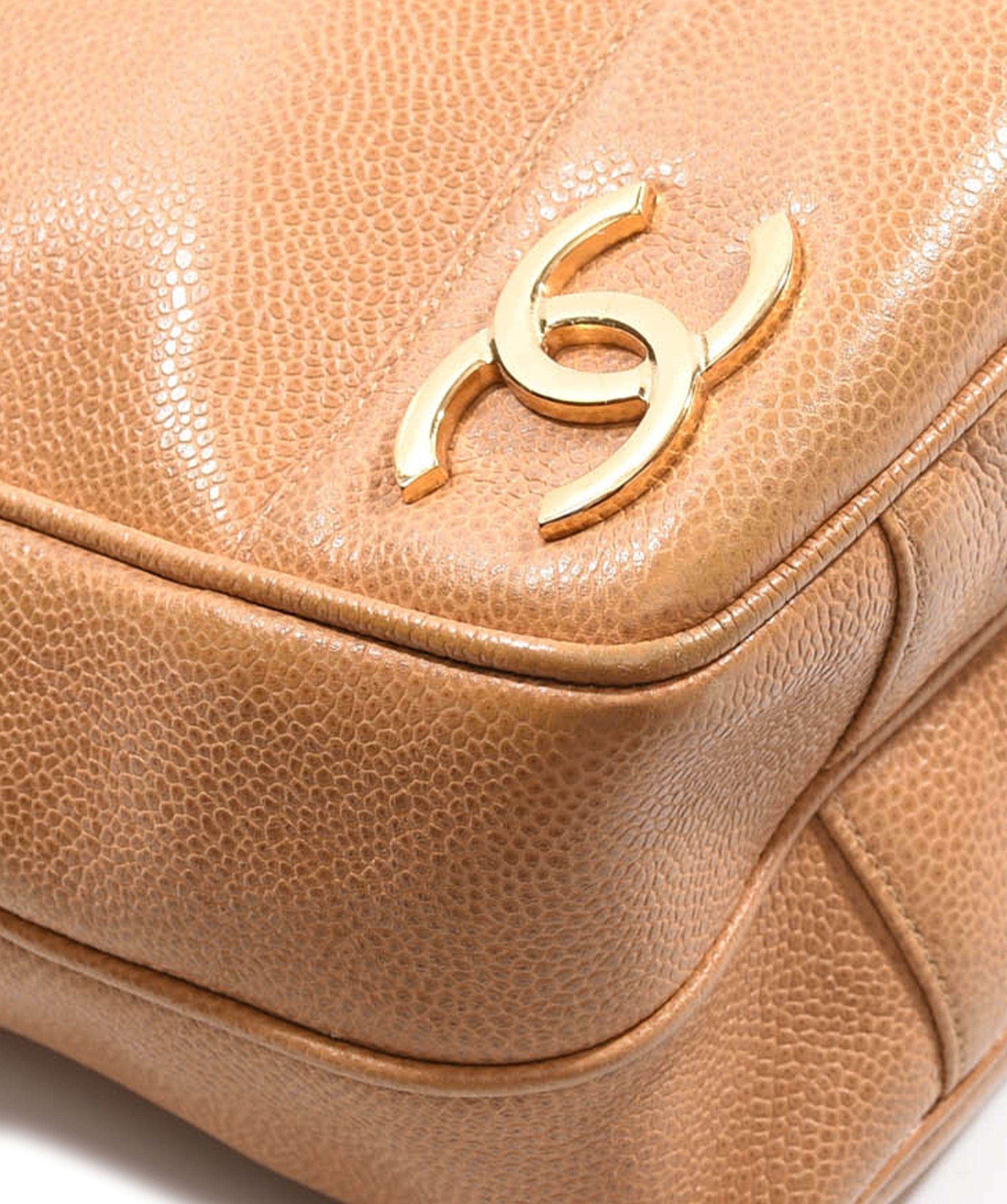 Chanel Chanel 6cc logo caramel caviar tote