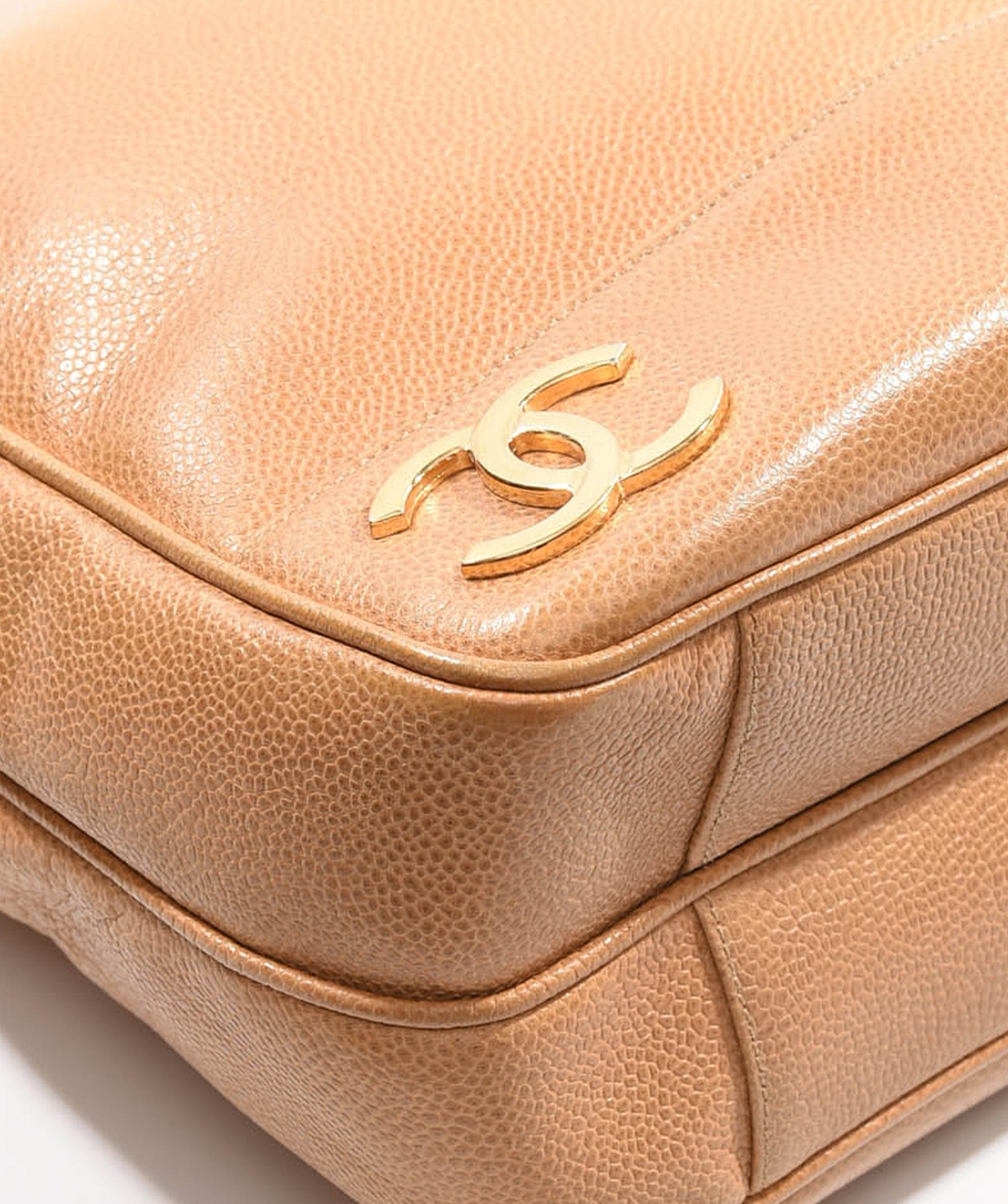 Chanel Chanel 6cc logo caramel caviar tote