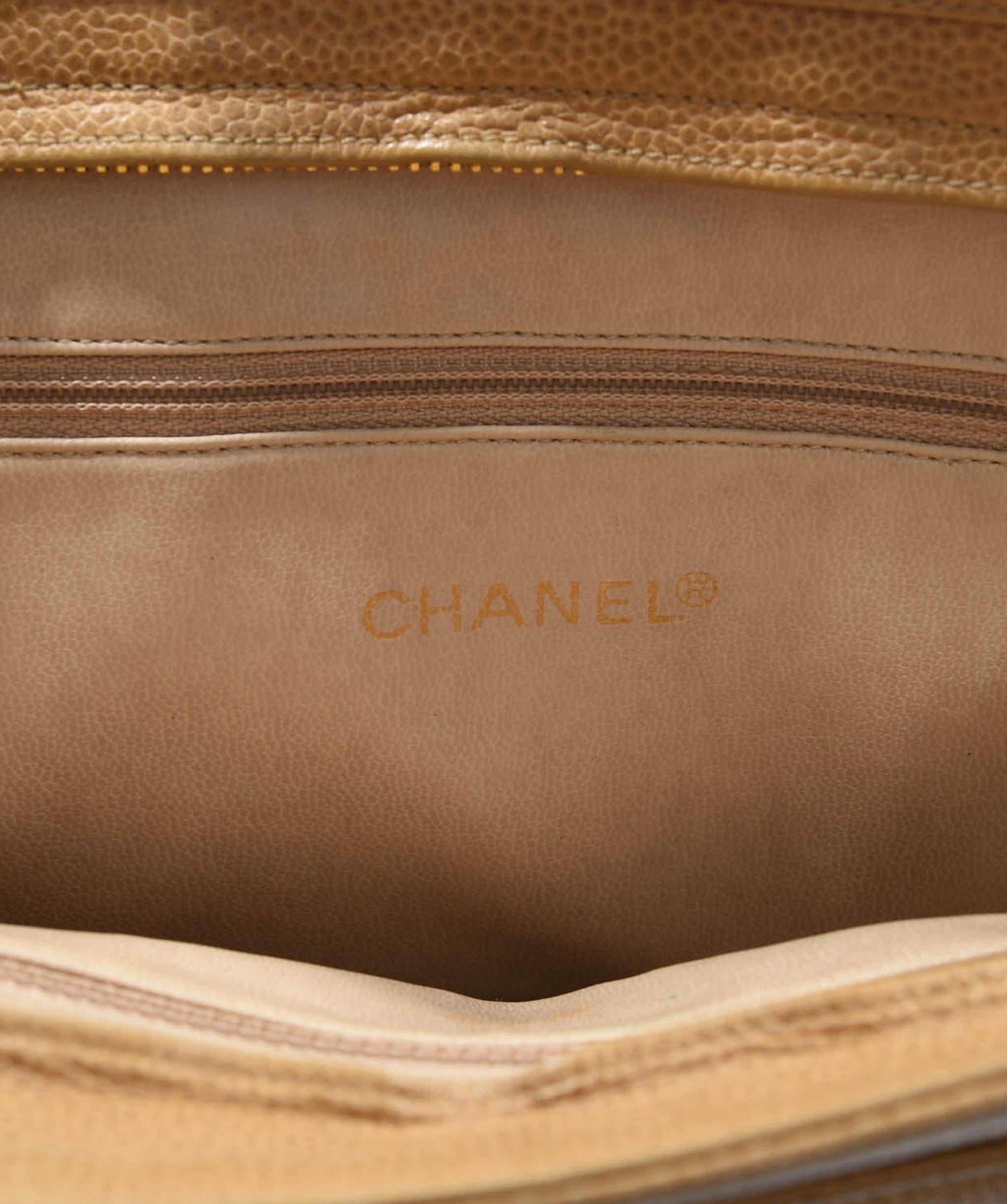 Chanel Chanel 6cc logo caramel caviar tote