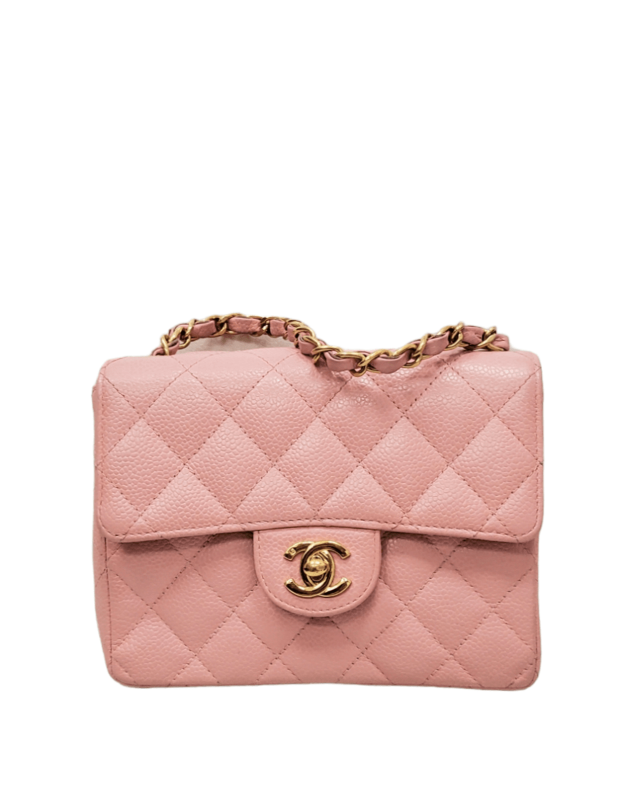 Chanel Chanel 7" Caviar Skin Sakura Pink Mini Flap Bag - AWL4221