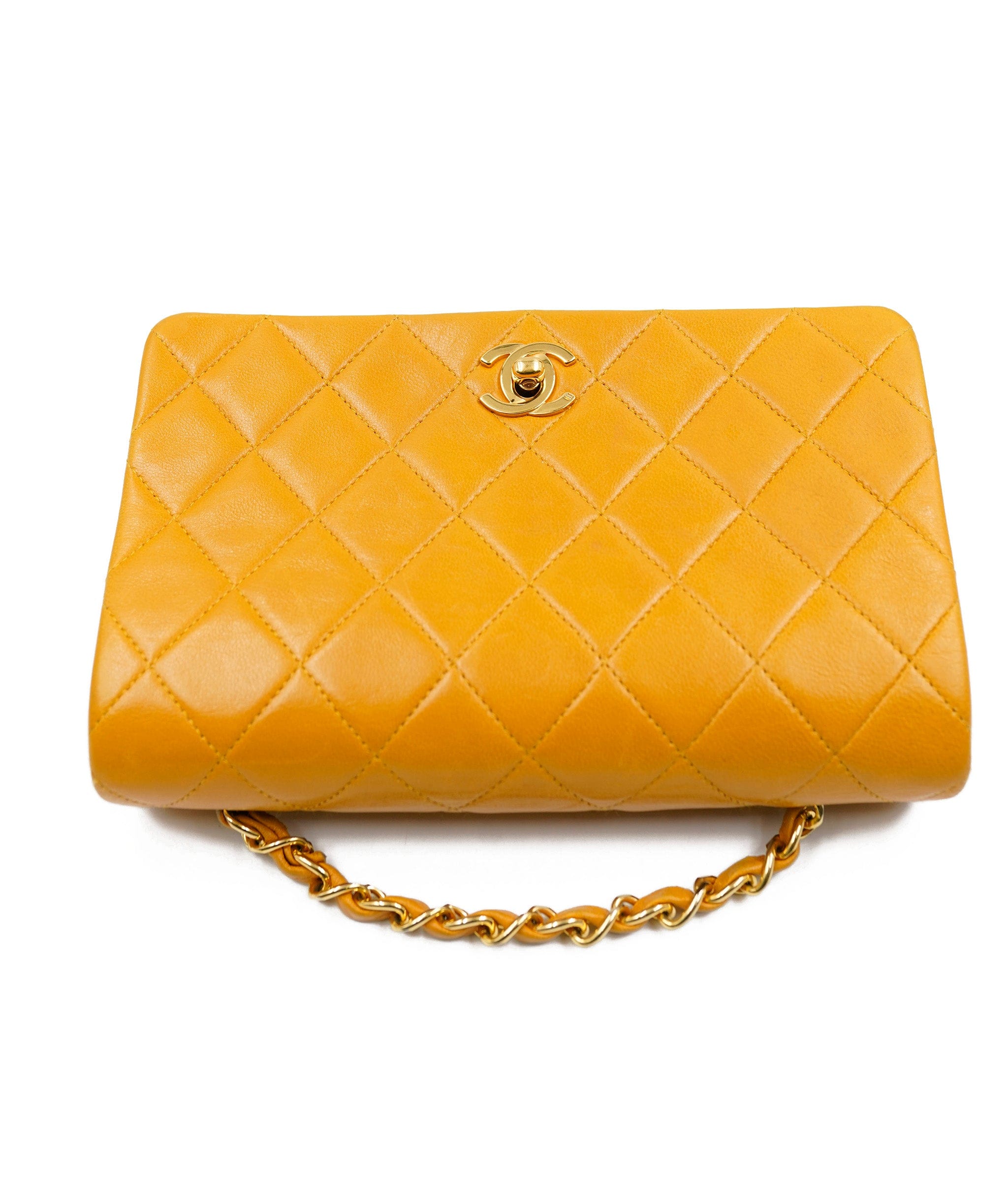 Chanel Chanel 7" Full Flap in Yellow Lambskin with GHW - AWL4076