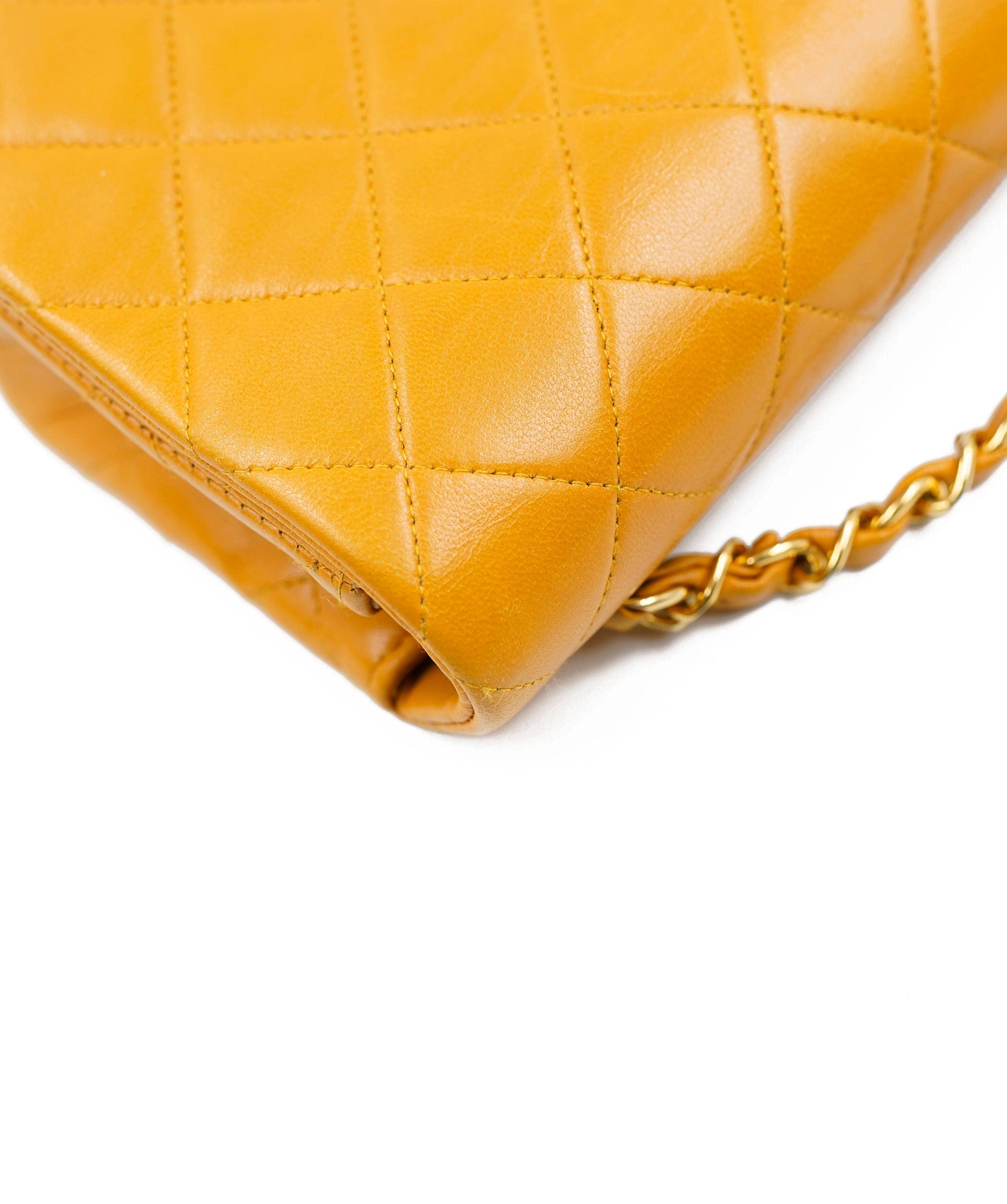 Chanel Chanel 7" Full Flap in Yellow Lambskin with GHW - AWL4076