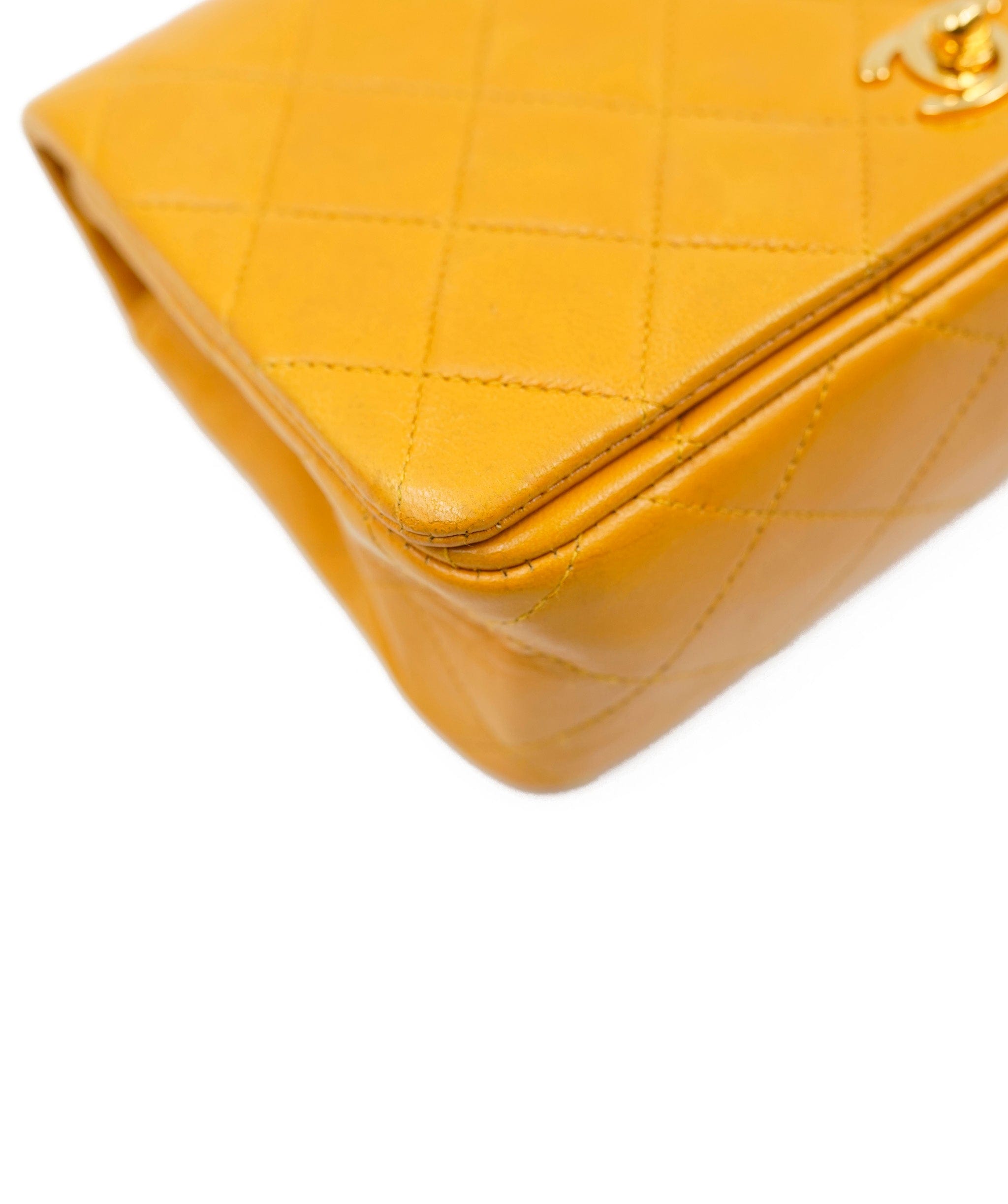 Chanel Chanel 7" Full Flap in Yellow Lambskin with GHW - AWL4076