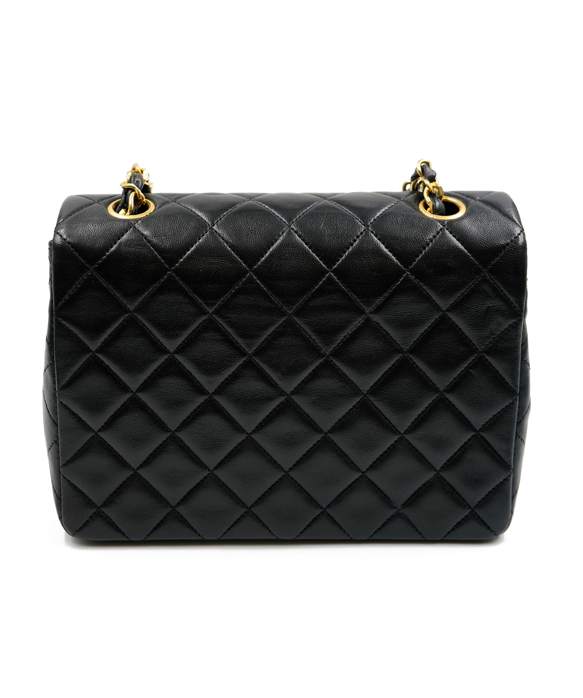 Chanel Chanel 8" Single Flap bag in Black Lambskin with GHW - AWL4074