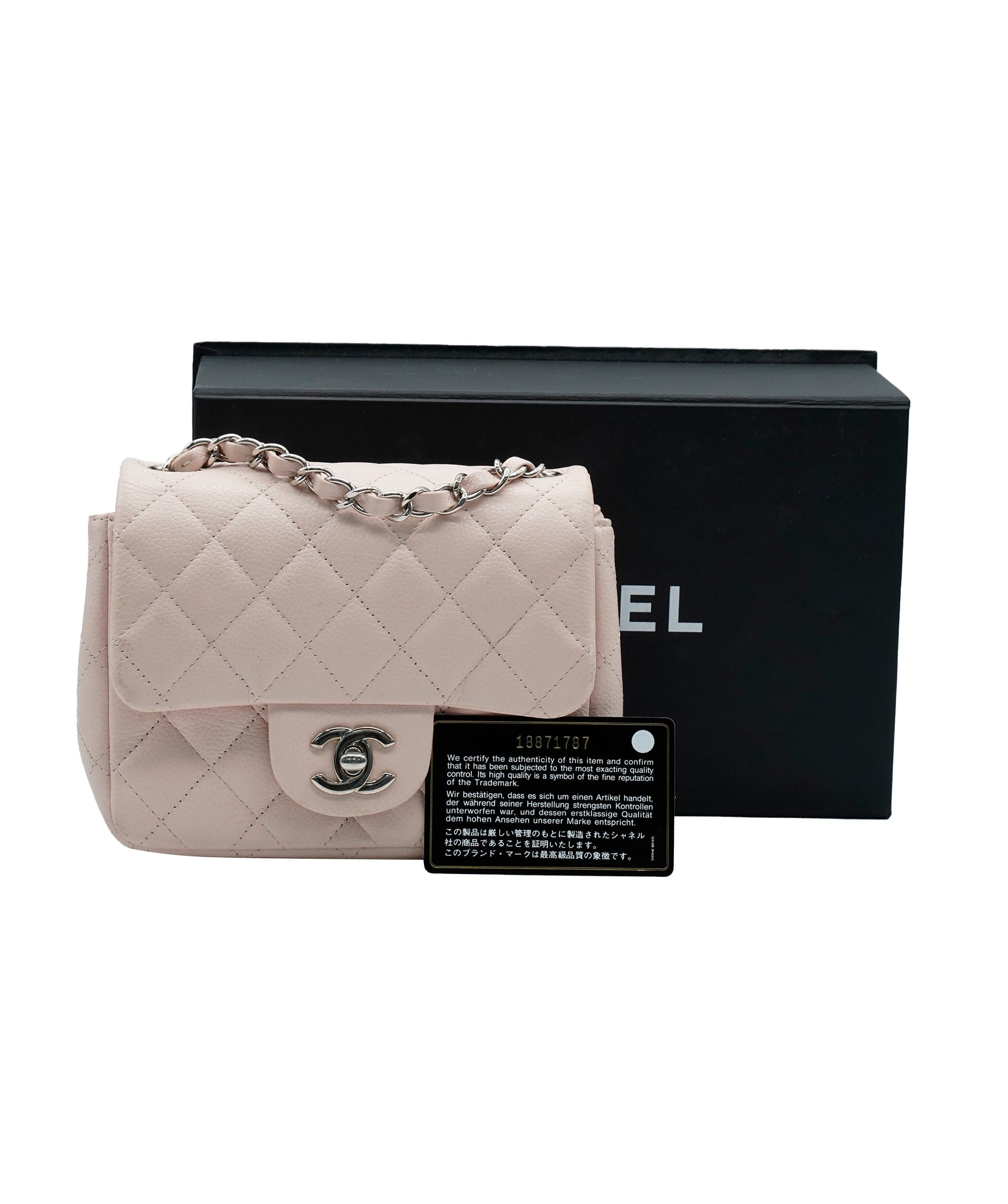 Chanel Chanel baby pink caviar square SHW  AVC1044