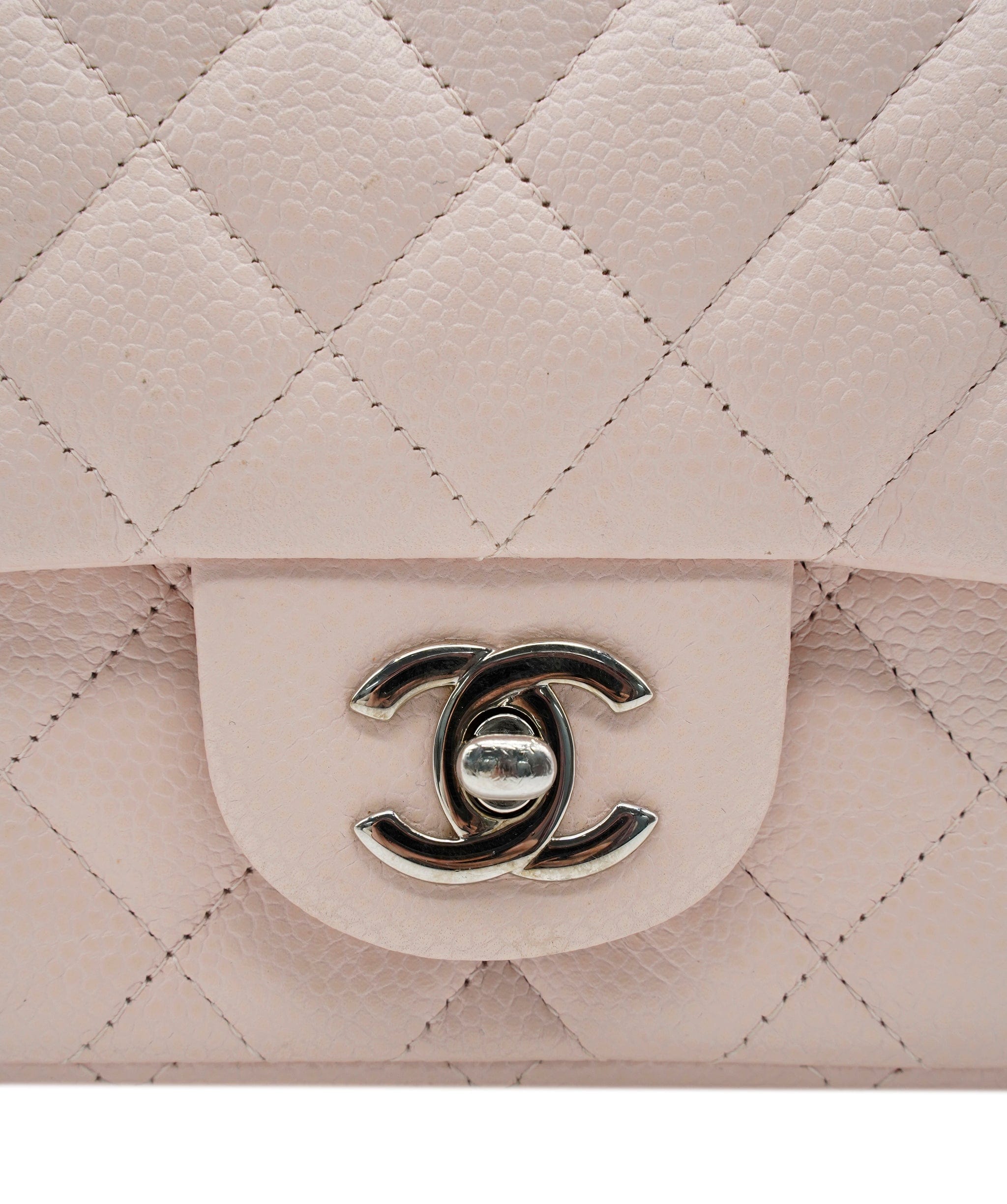 Chanel Chanel baby pink caviar square SHW  AVC1044