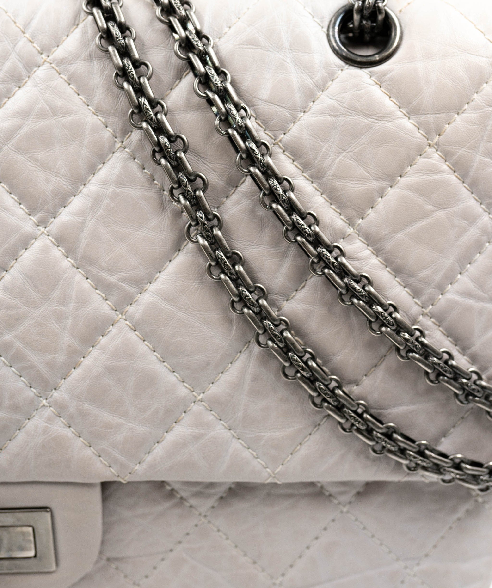 Chanel Chanel Bag 2.55 Reissue 13" Maxi in Light Grey Calf Leather Flap Bag AGC1227