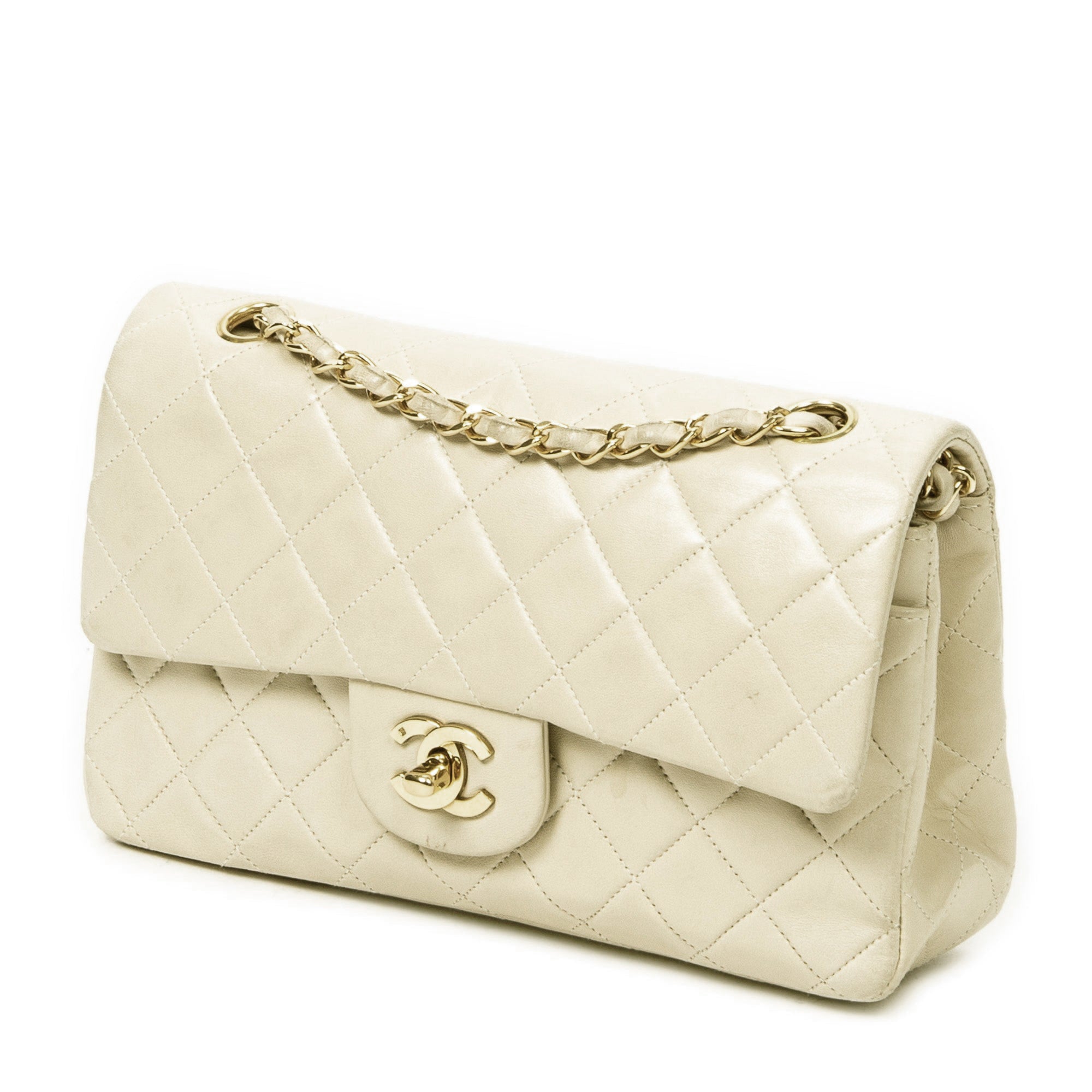 Chanel Chanel Beige 9" Small Classic Double Flap with GHW - AWC2186