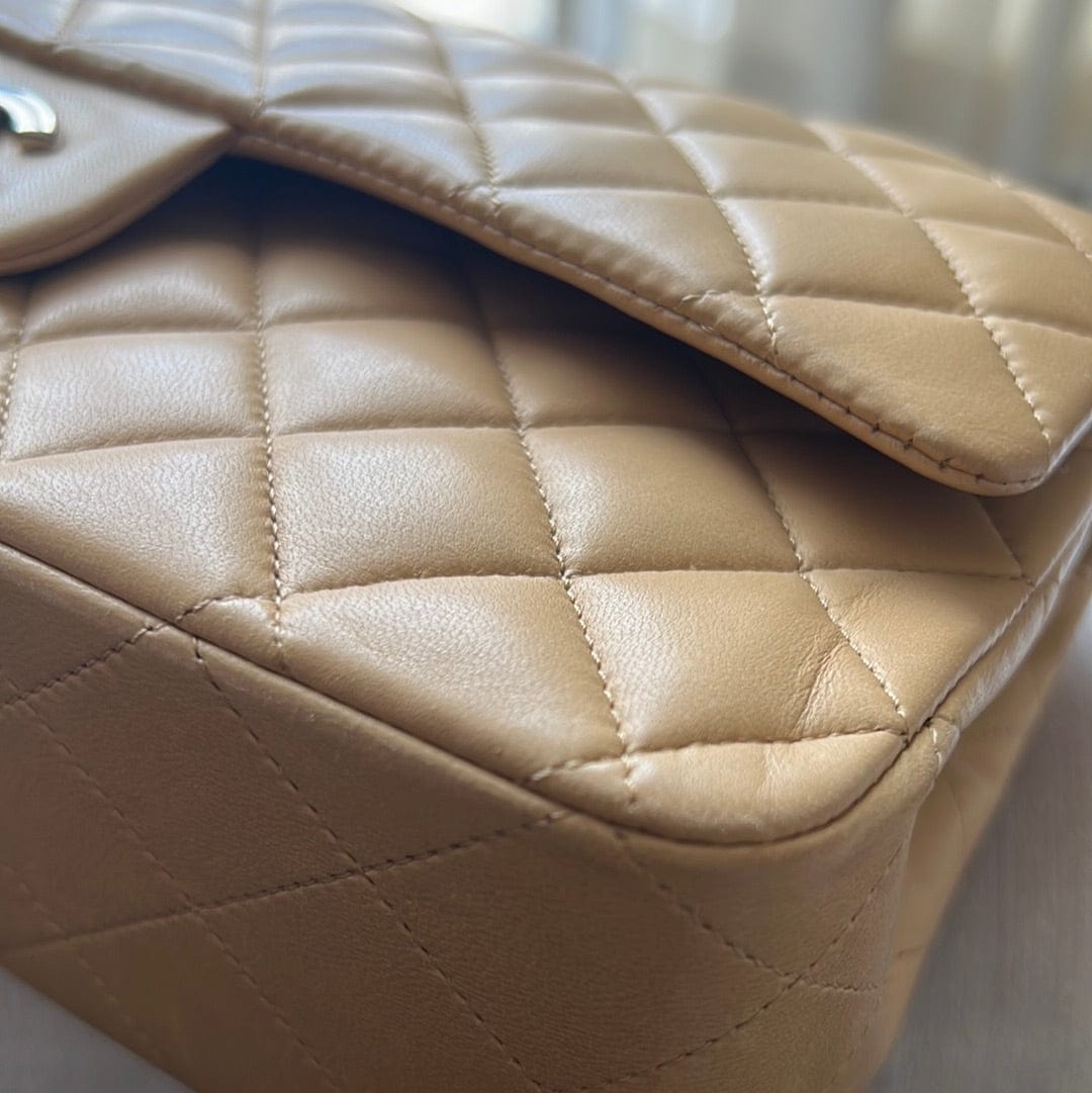 Chanel Chanel Beige Lambskin 2.55 10 Inch ASL3655