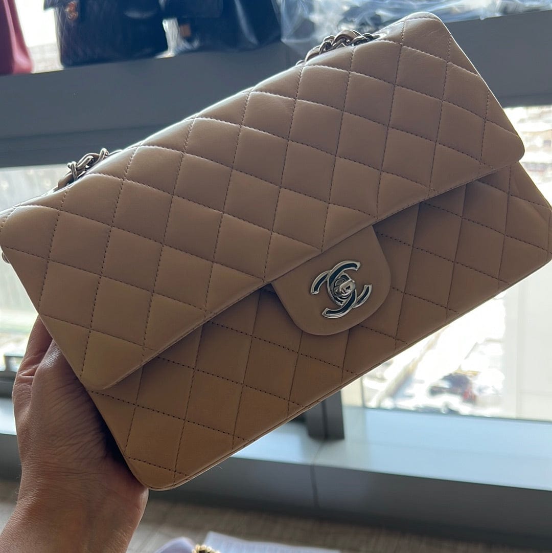 Chanel Chanel Beige Lambskin 2.55 10 Inch ASL3655