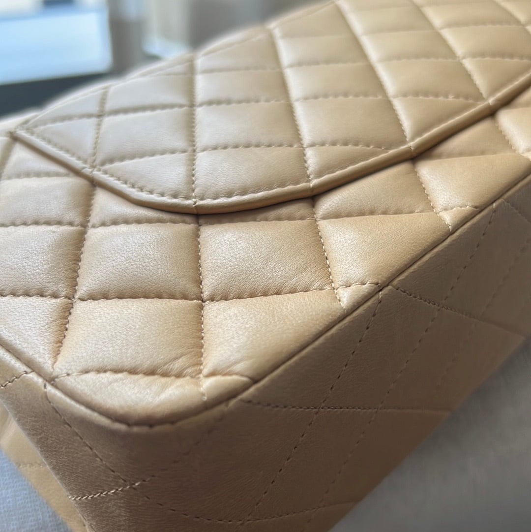 Chanel Chanel Beige Lambskin 2.55 10 Inch ASL3655