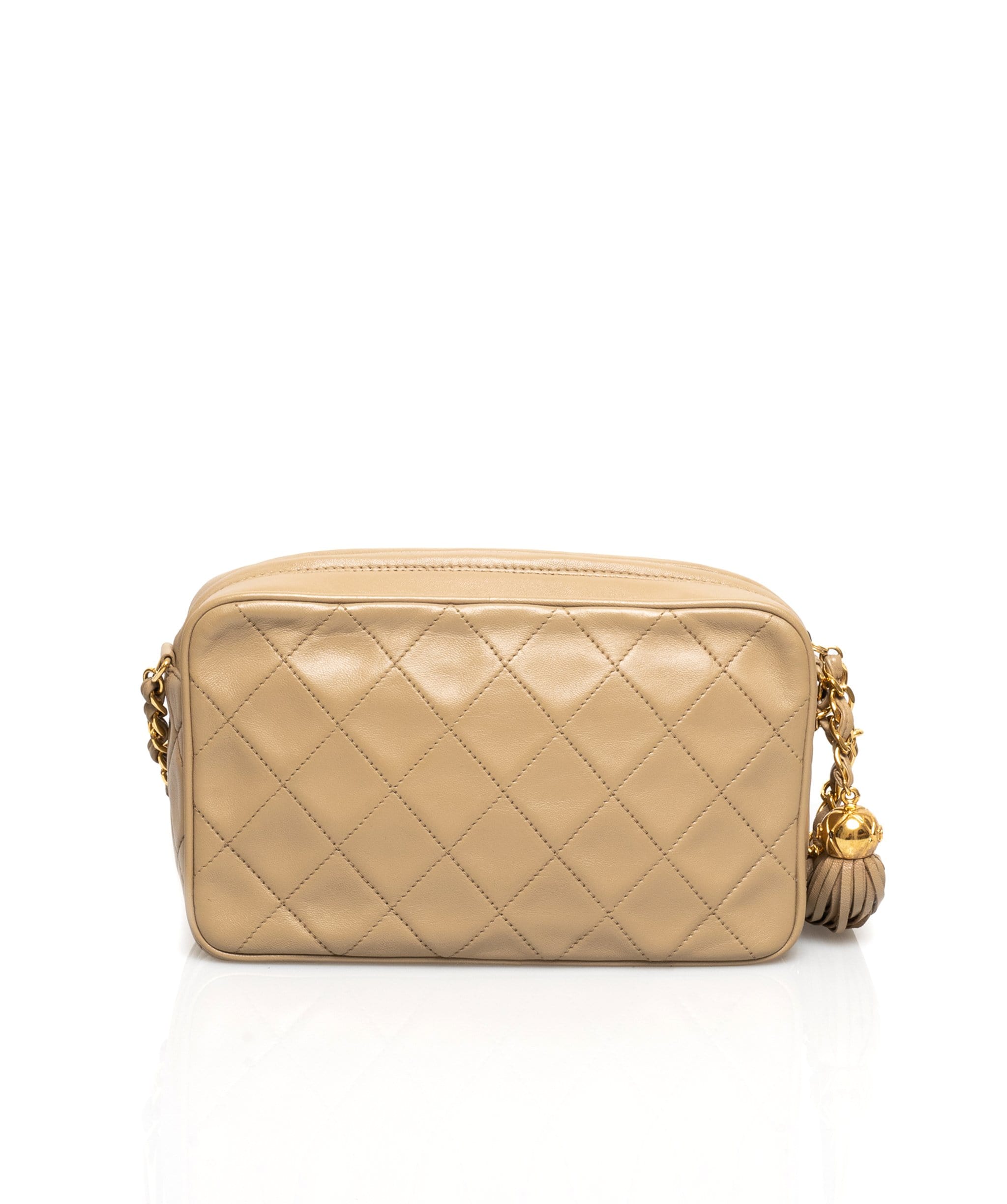 Chanel Chanel Beige Lambskin Camera Bag - AGL1338