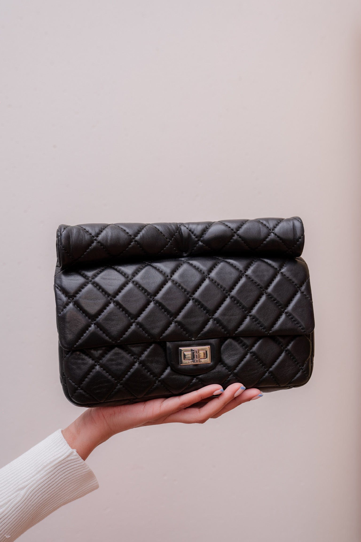 Chanel Chanel Black 2.55 Reissue Roll Clutch - ASL2076