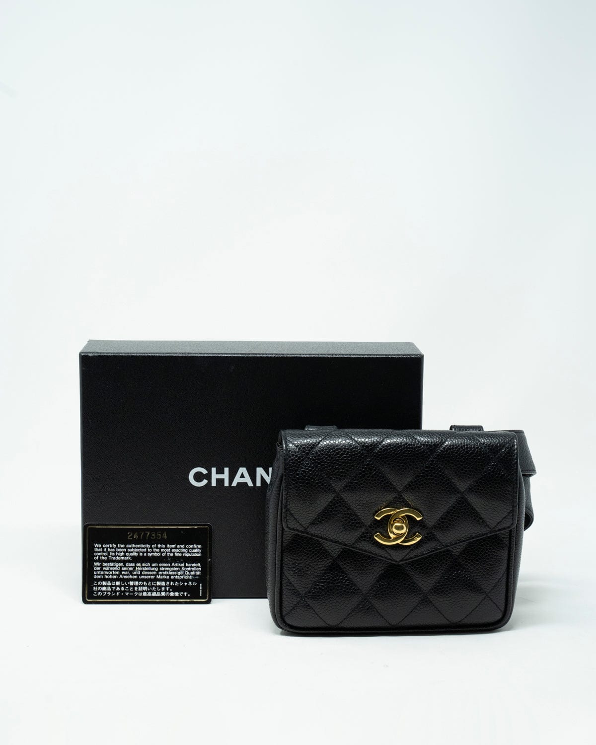 Chanel Chanel black caviar belt bag gold hardware - ASL1955