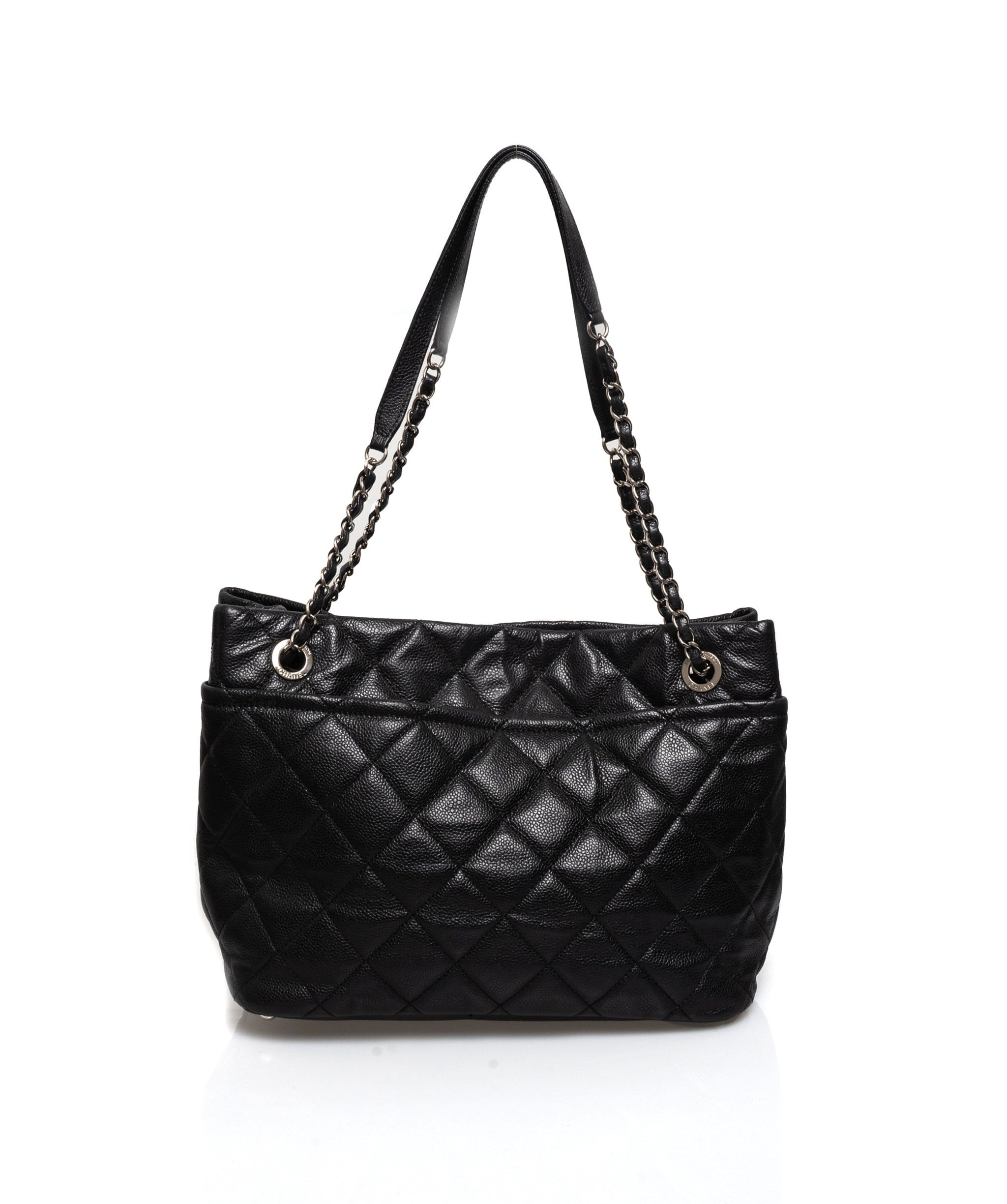 Chanel Chanel Black Caviar CC Tote Bag PHW  AGL1160