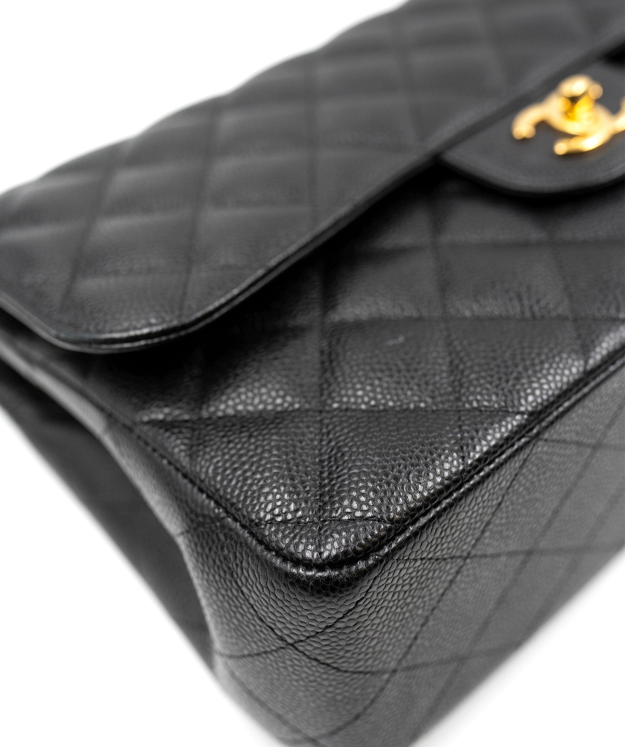 Chanel Chanel Black Caviar Classic Jumbo Flap with GHW 12" AGL2330