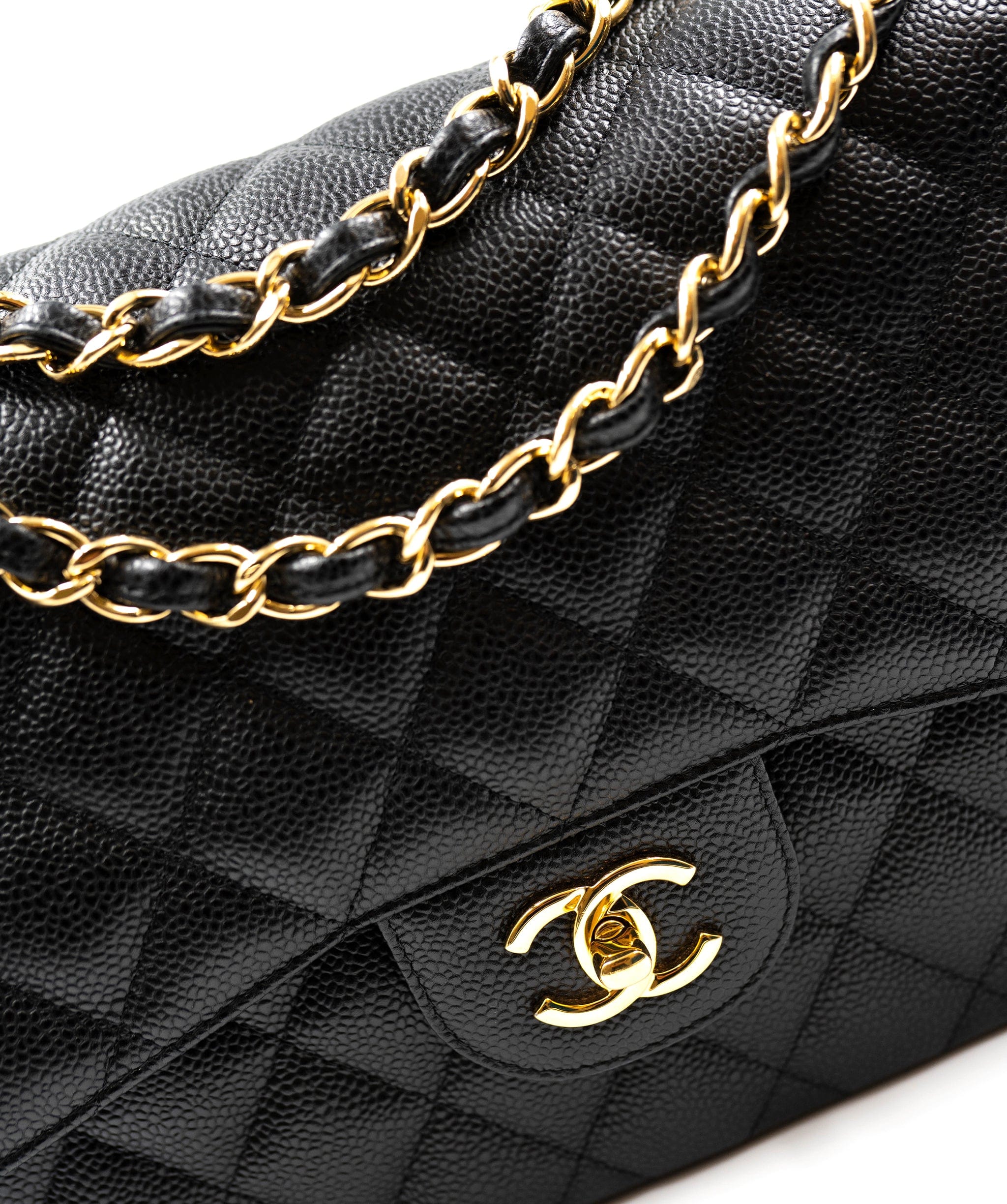 Chanel Chanel Black Caviar Classic Jumbo Flap with GHW 12" AGL2330