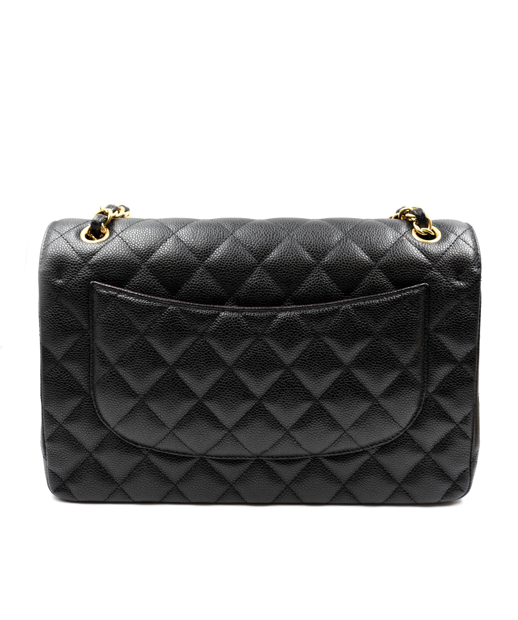 Chanel Chanel Black Caviar Classic Jumbo Flap with GHW 12" AGL2330