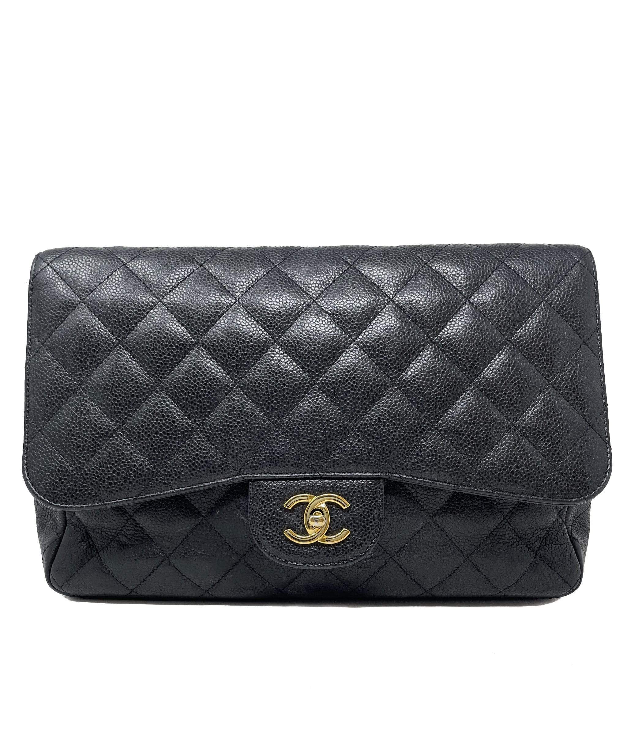 Chanel Chanel Black Caviar Jumbo Classic Flap Bag - AGL1289