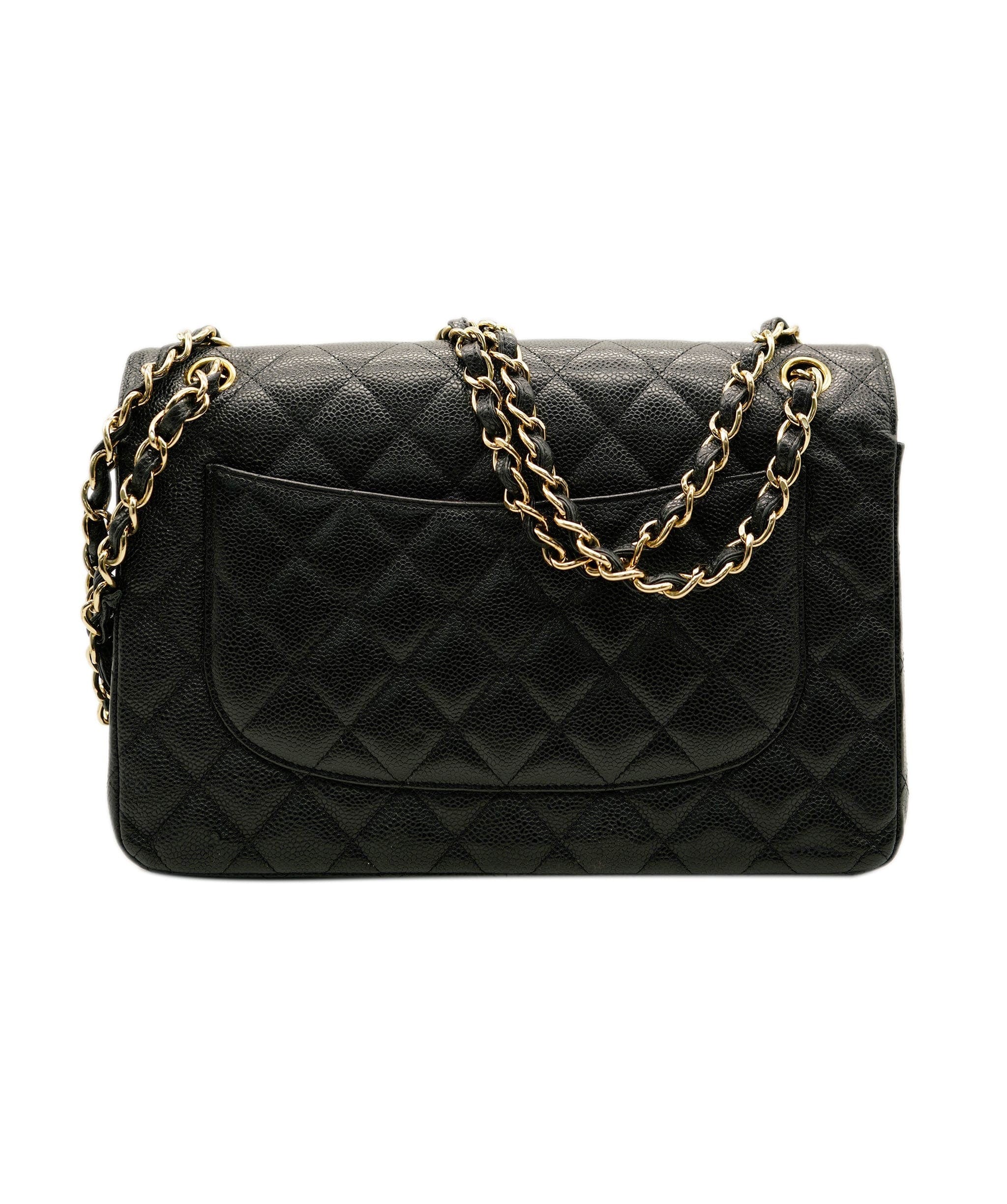 Chanel Chanel black caviar jumbo, with gold hardware ASL5178