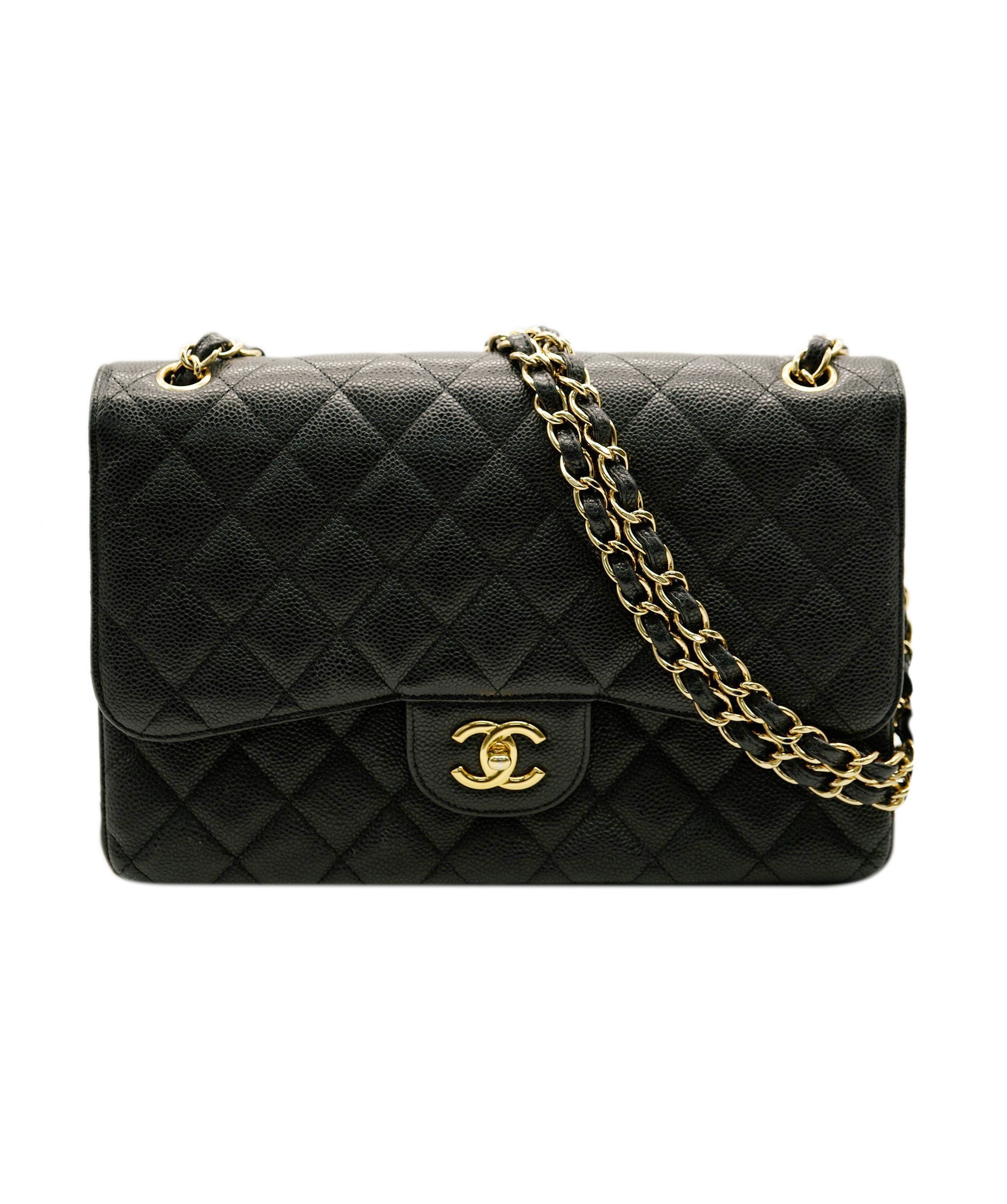 Chanel Chanel black caviar jumbo, with gold hardware ASL5178