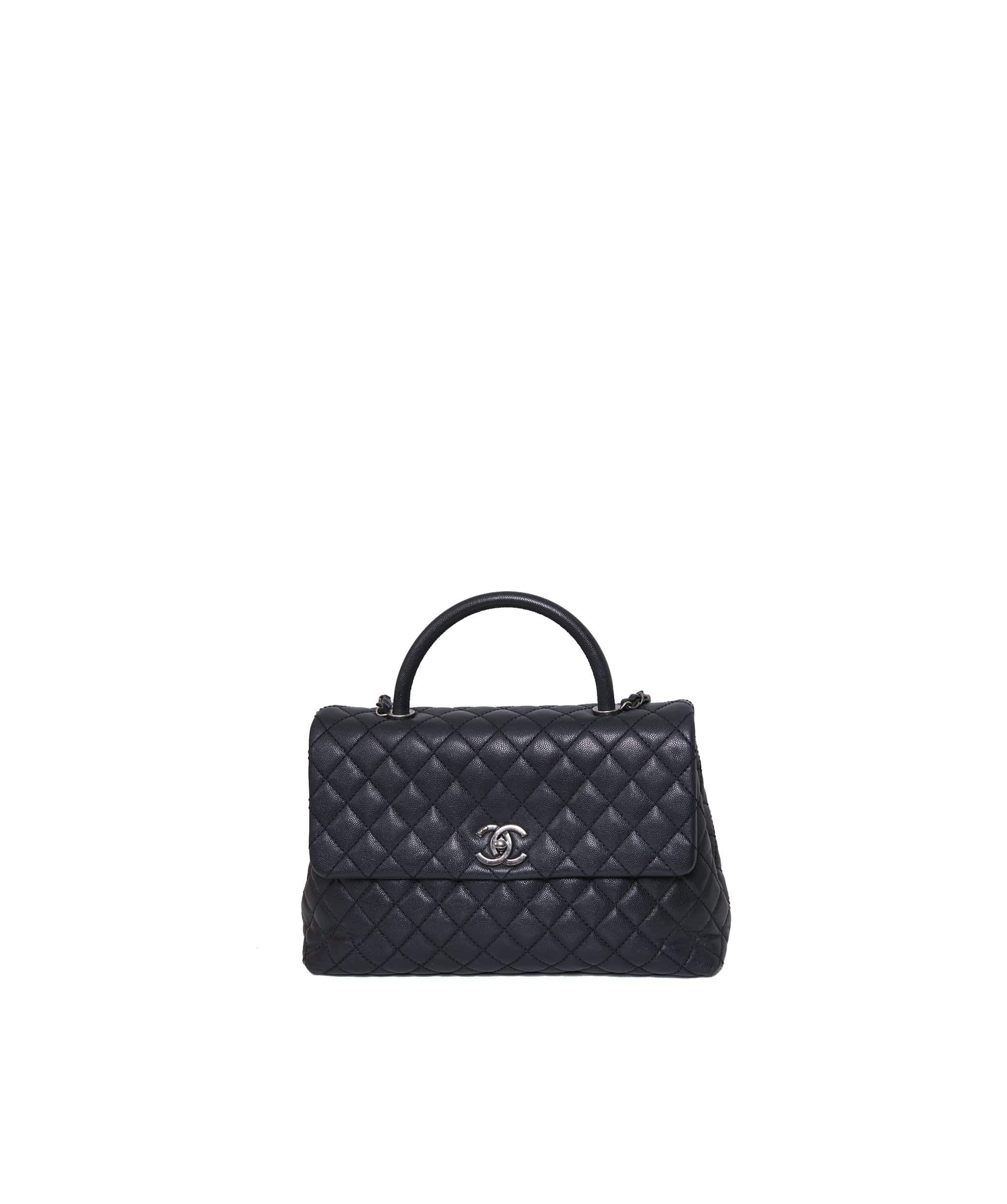 Chanel Chanel Black Caviar Leather Coco Top Handle Bag - AGL1241