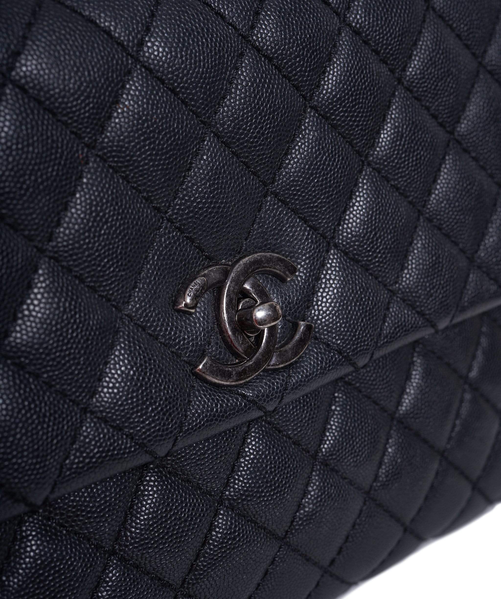 Chanel Chanel Black Caviar Leather Coco Top Handle Bag - AGL1241