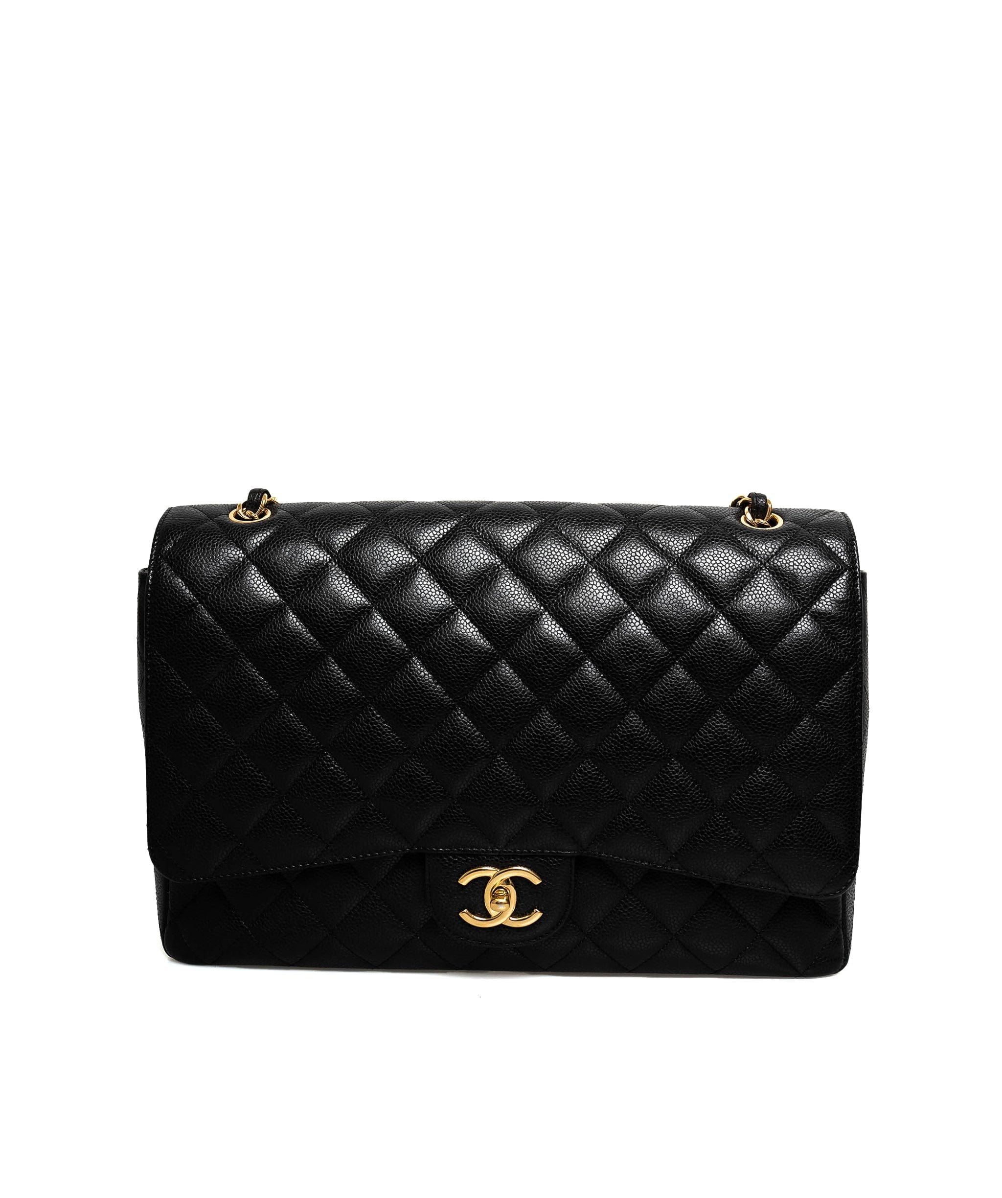 Chanel Chanel Black Caviar Leather Maxi Double Flap Bag GHW - AGL1526