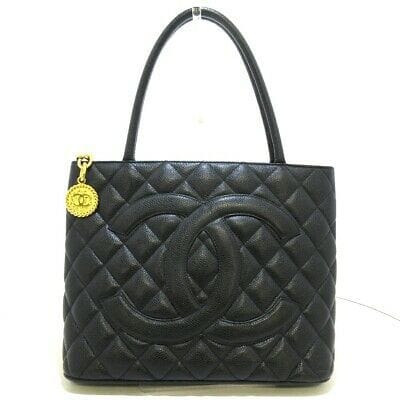 Chanel Chanel Black Caviar Medallion Tote A01804 ASL3058