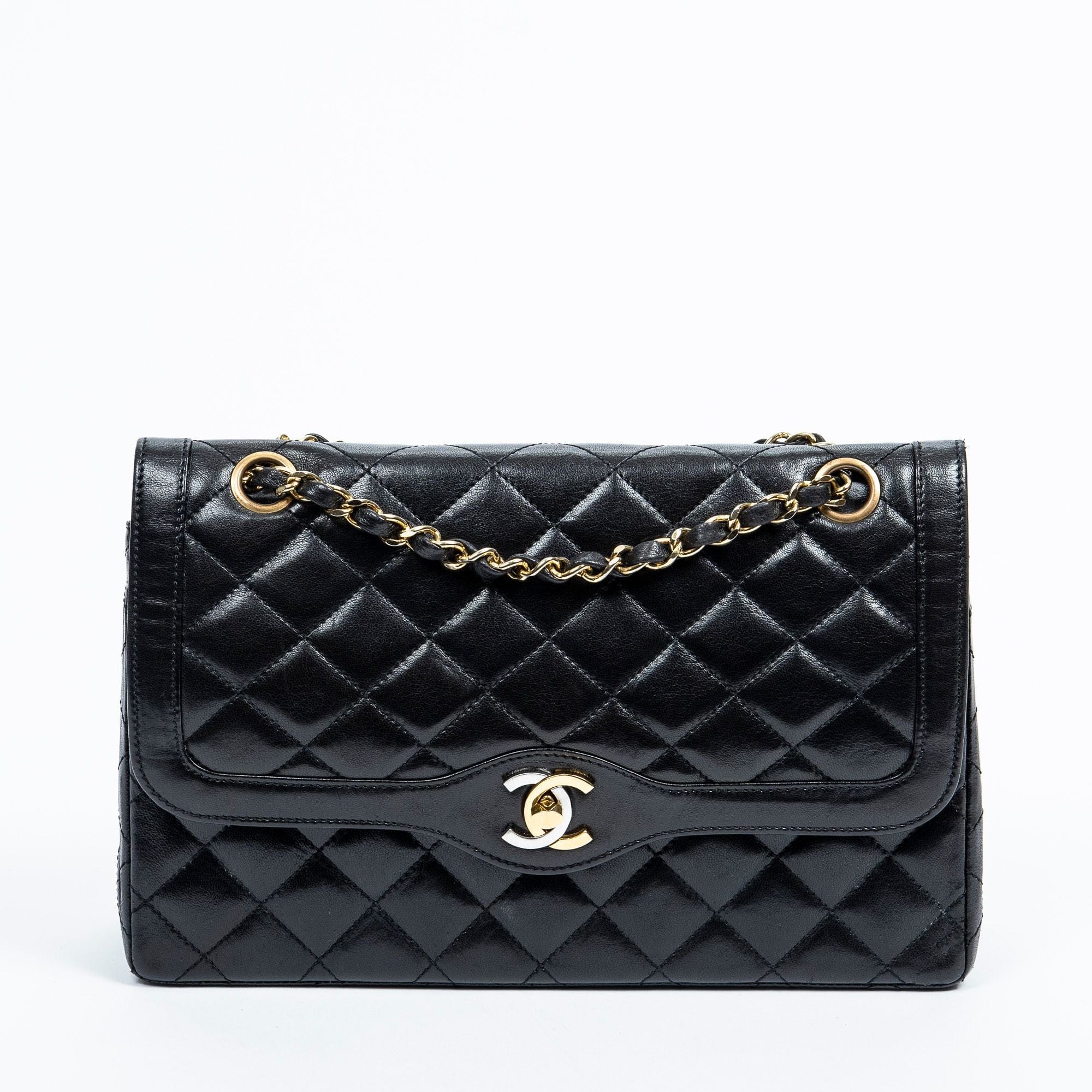 Chanel Chanel Black CC Paris Double Flap Bag - AWL2162