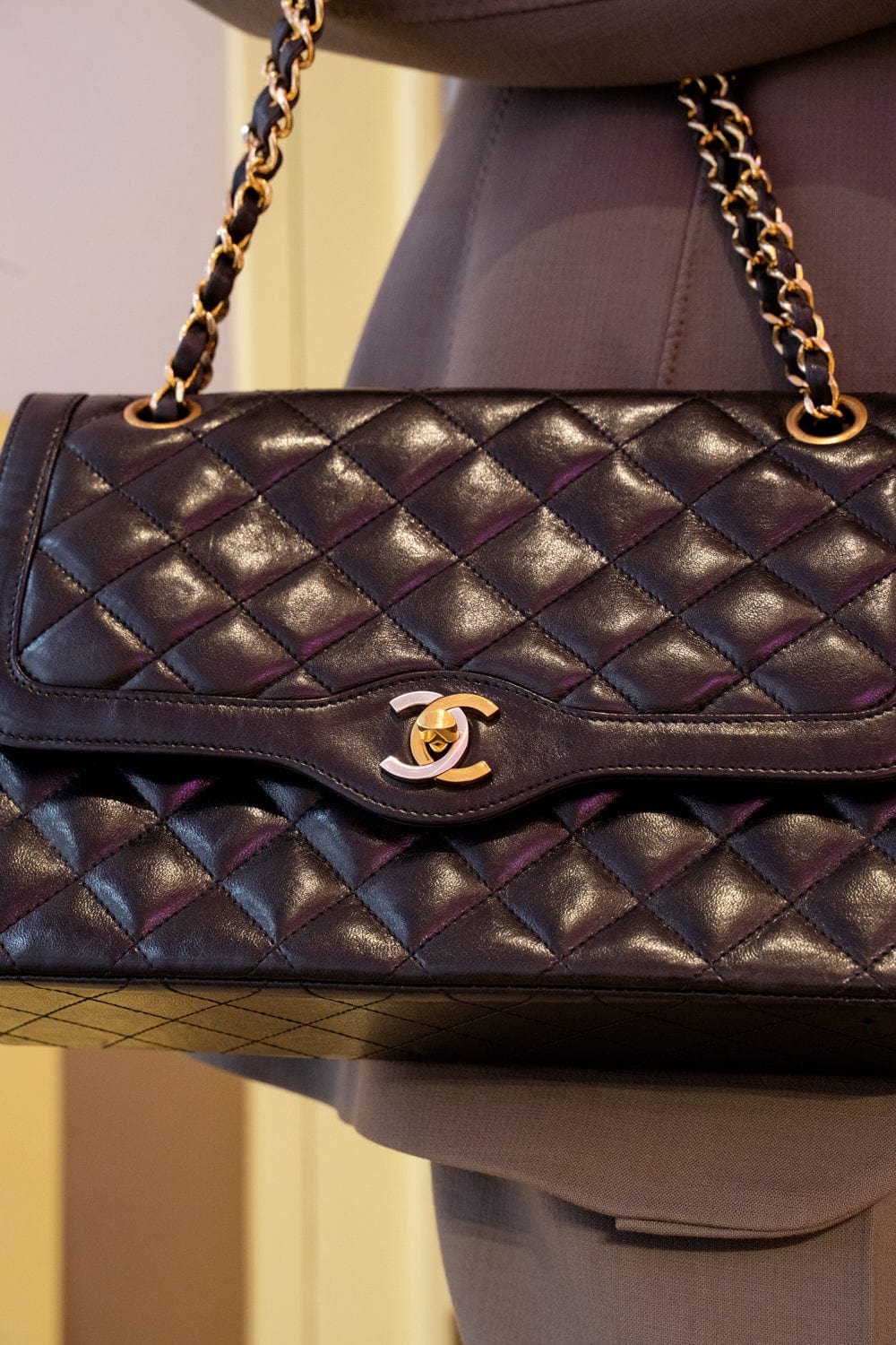 Chanel Chanel Black CC Paris Double Flap Bag - AWL2162