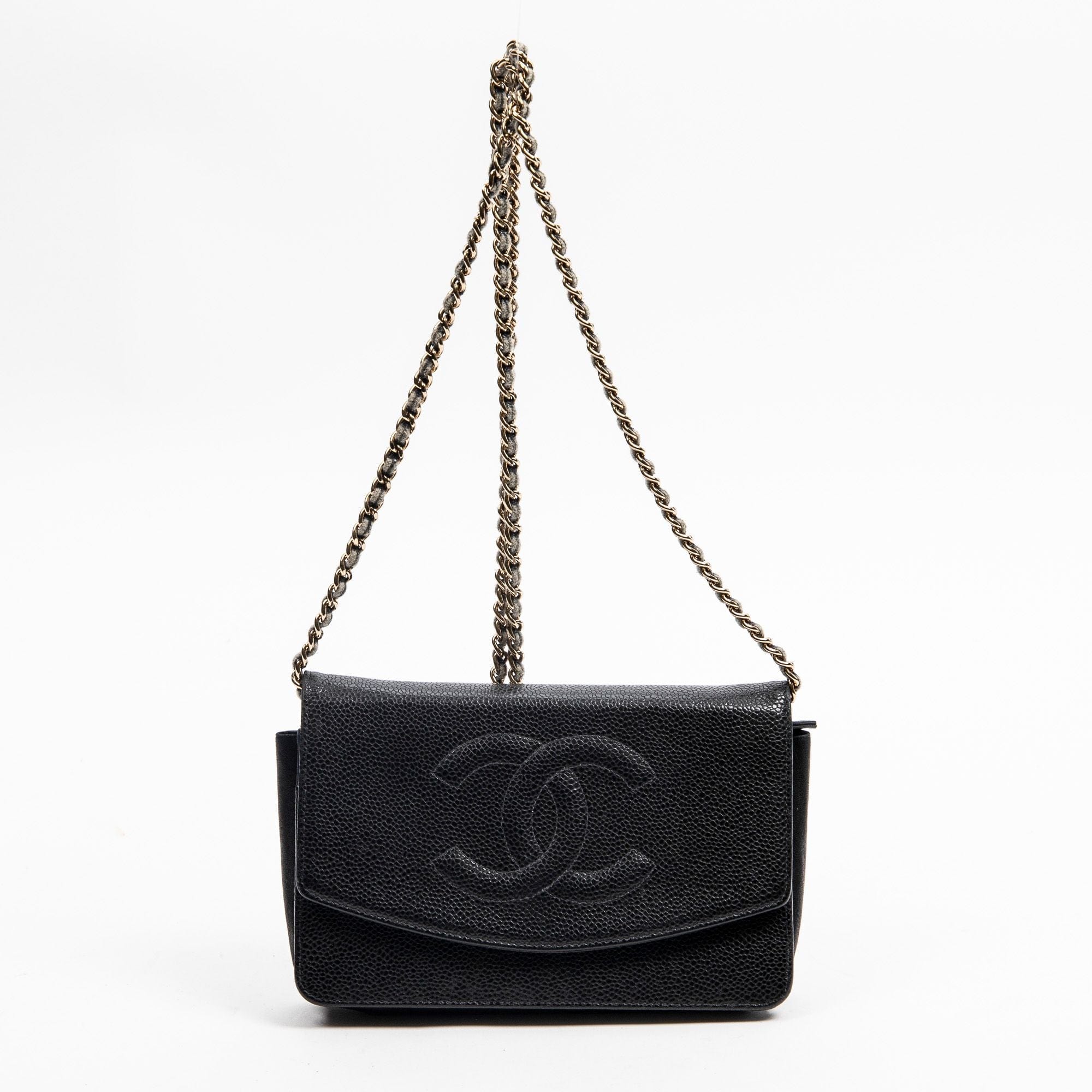 Chanel Chanel Black CC Timeless Wallet on Chain WOC - AWL2159