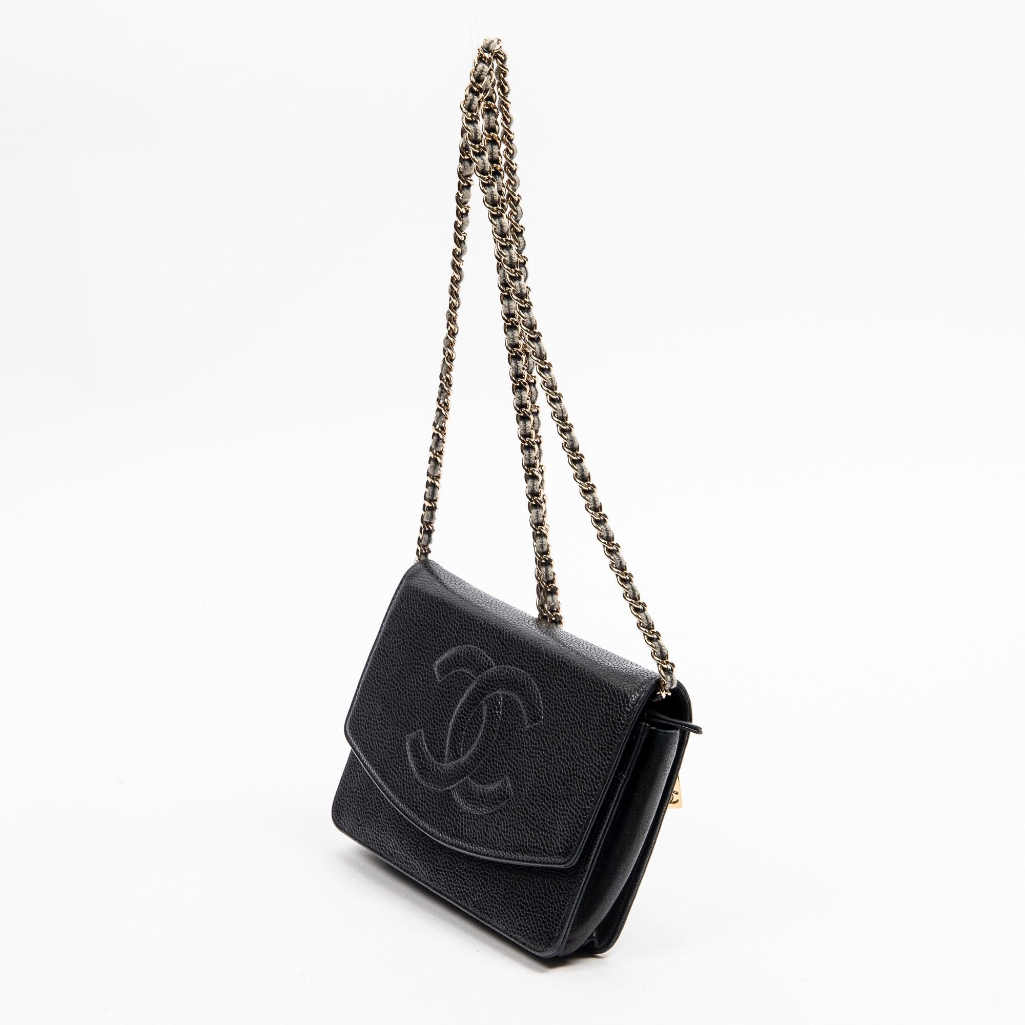 Chanel Chanel Black CC Timeless Wallet on Chain WOC - AWL2159