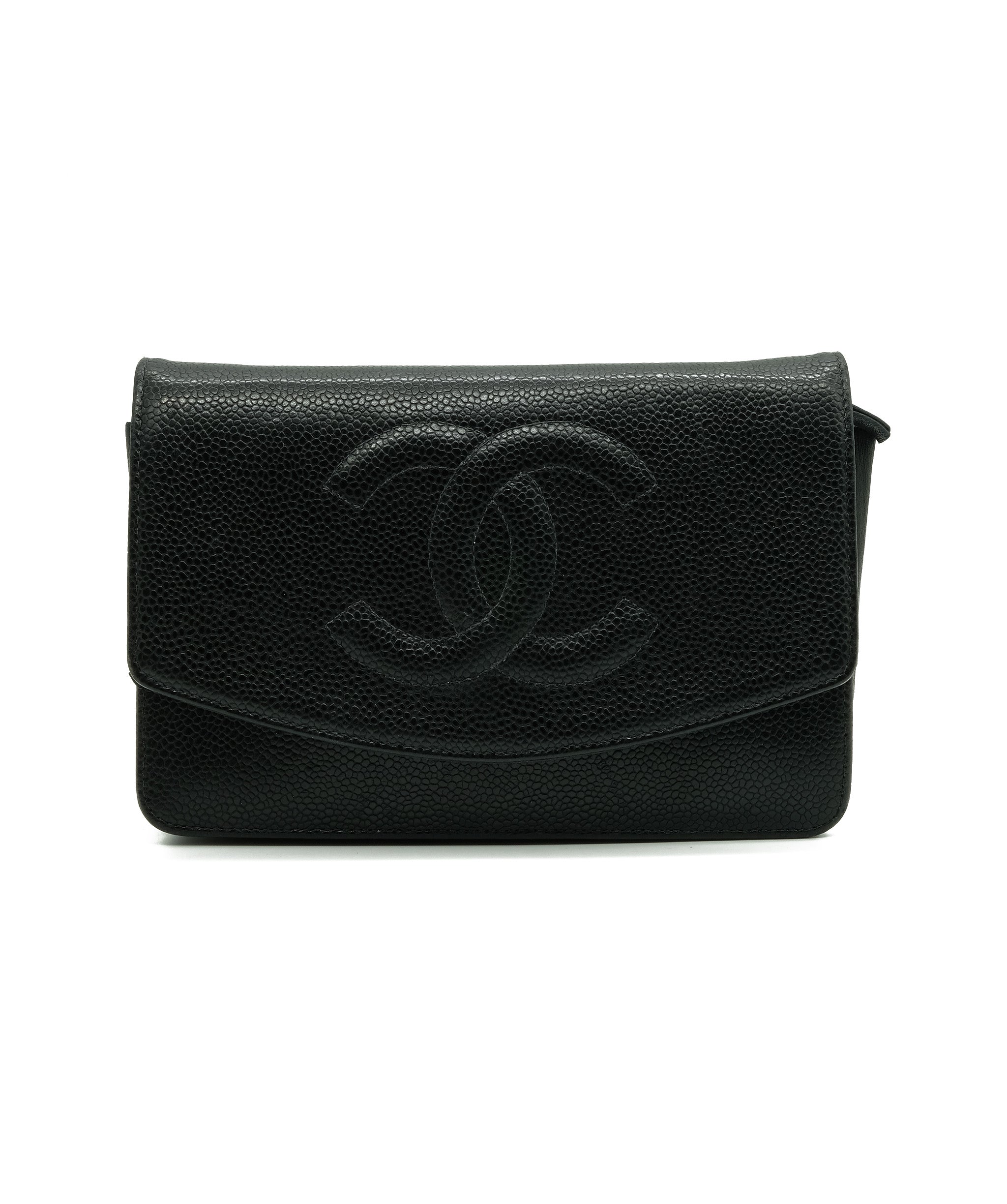 Chanel Chanel Black CC Timeless Wallet on Chain WOC AWL2159