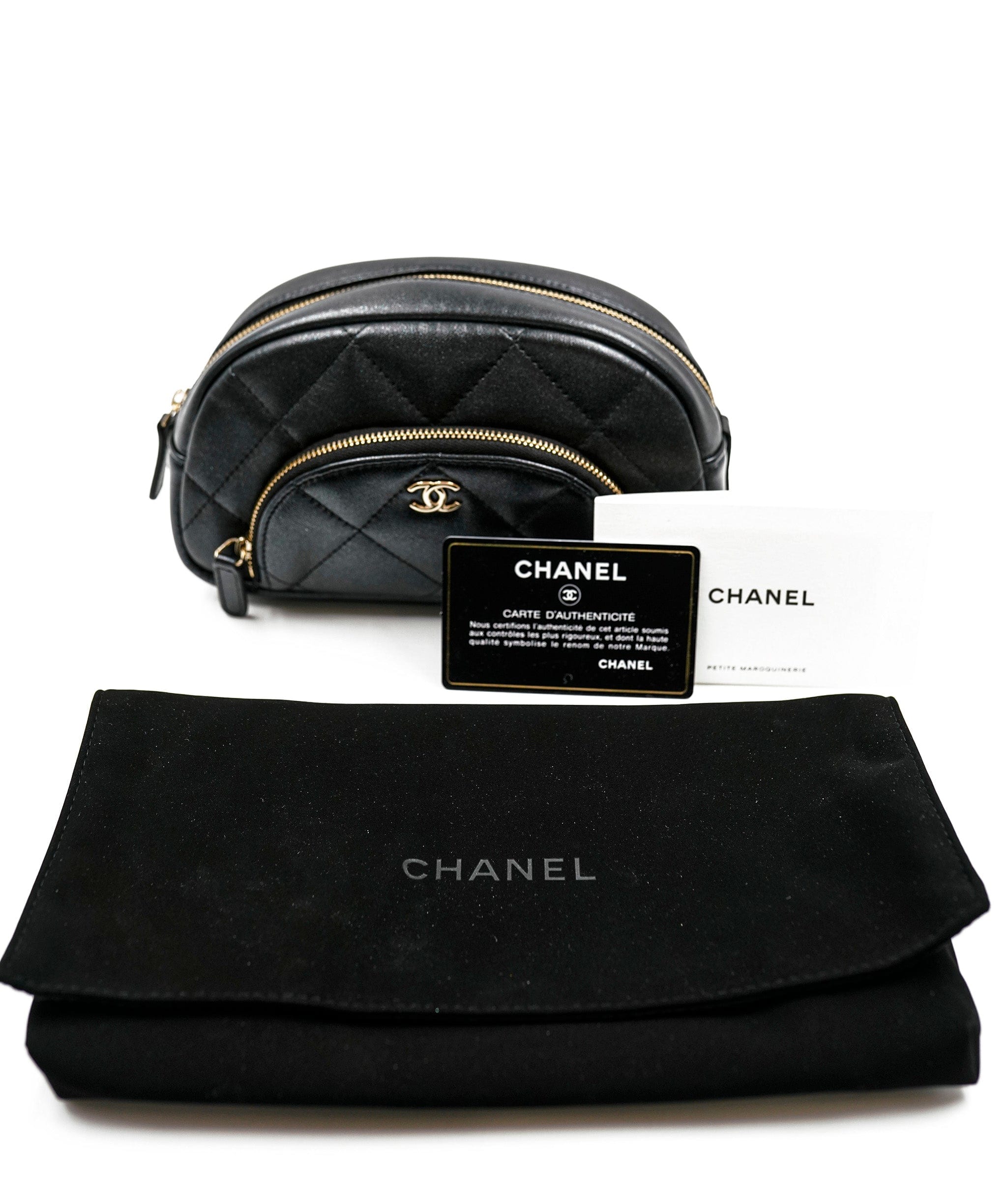 Chanel Chanel Black Iridescent Make Up Pouch ASL5270