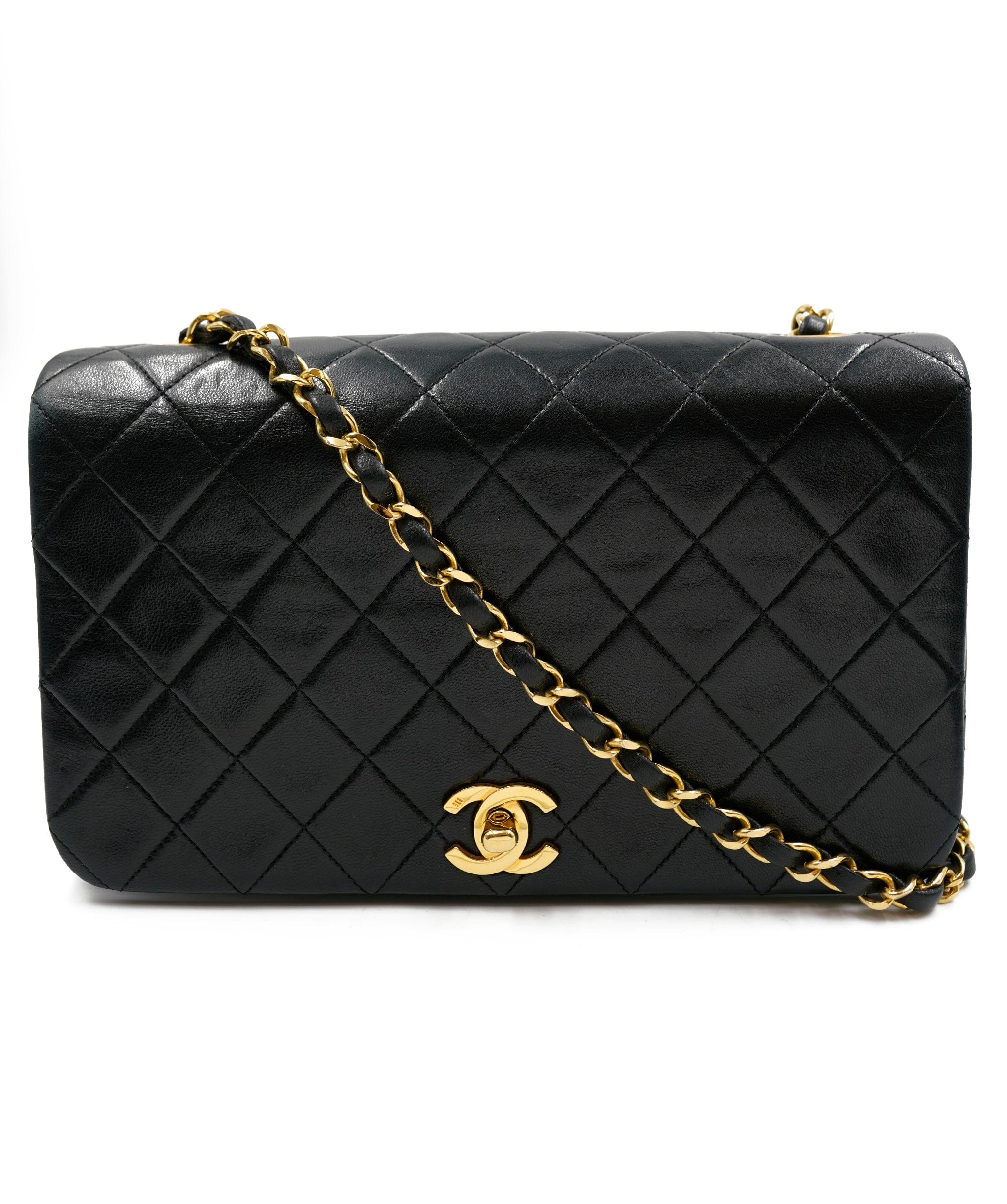 Chanel Chanel black lambskin 9" full flap GHW - AWL3063