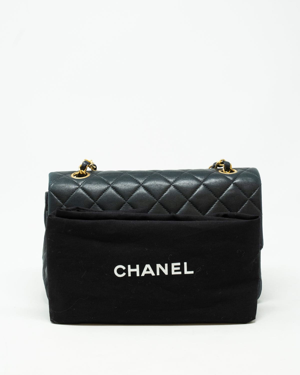 Chanel Chanel Black Lambskin 9 inch Classic Flap Bag GHW - AGL1787