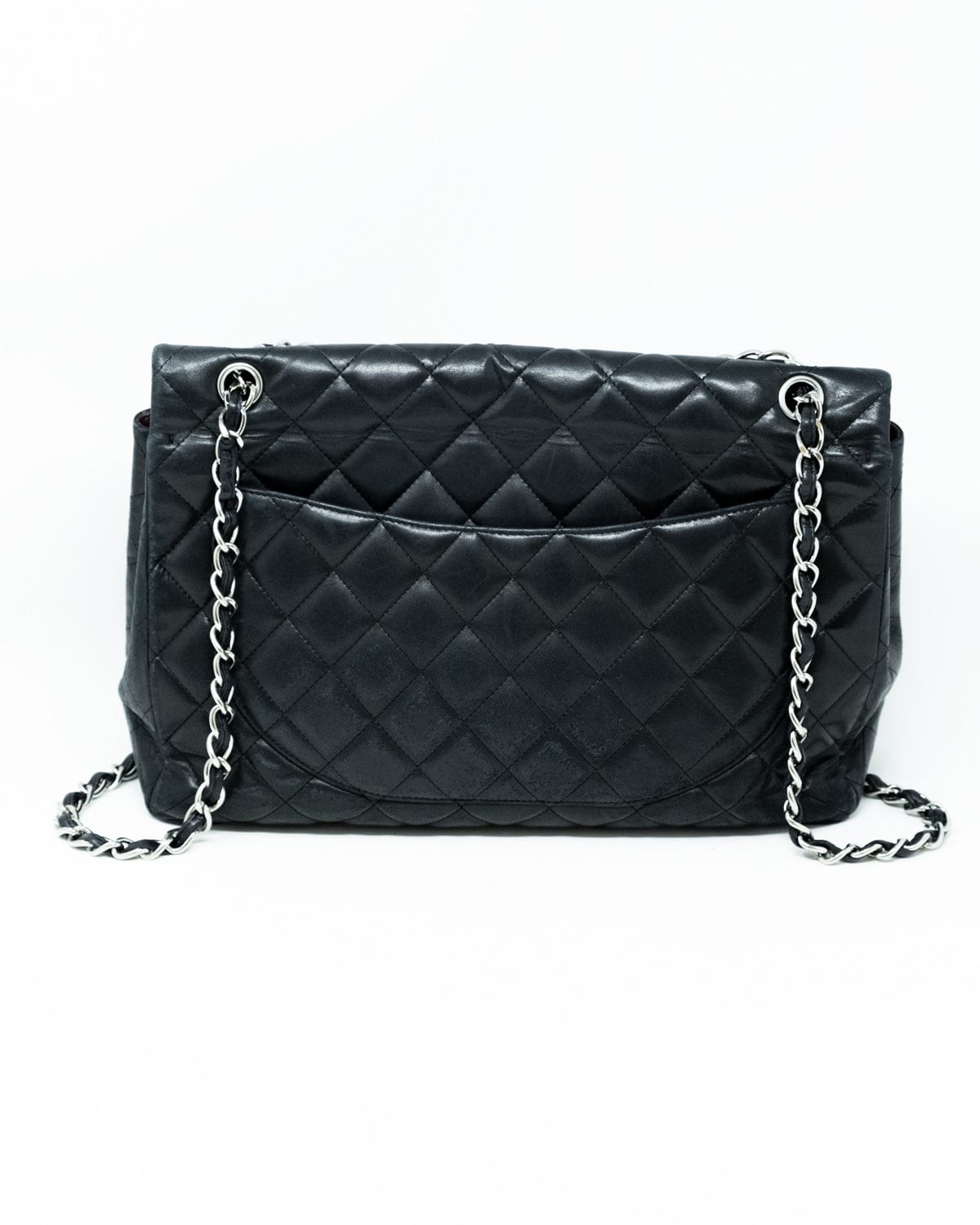 Chanel Chanel Black Lambskin Maxi Single Flap Bag PHW - AGL1728