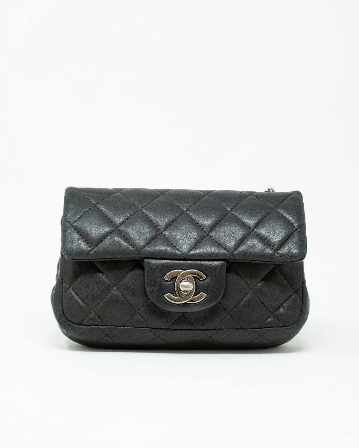 Chanel Chanel Black Lambskin Mini Classic Flap Bag  - AGL1610