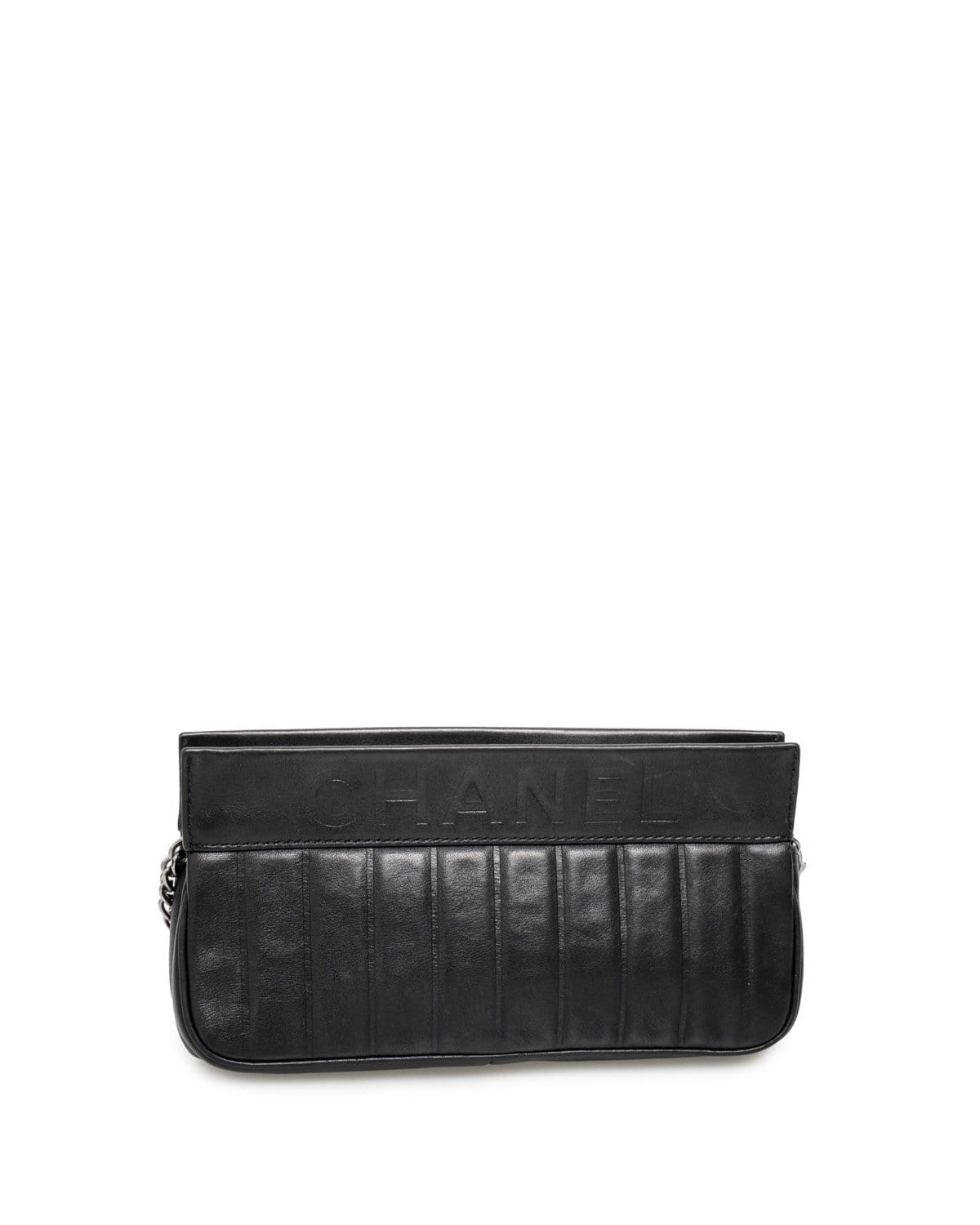 Chanel Chanel Black Lambskin Pochette Bag - AGL1459