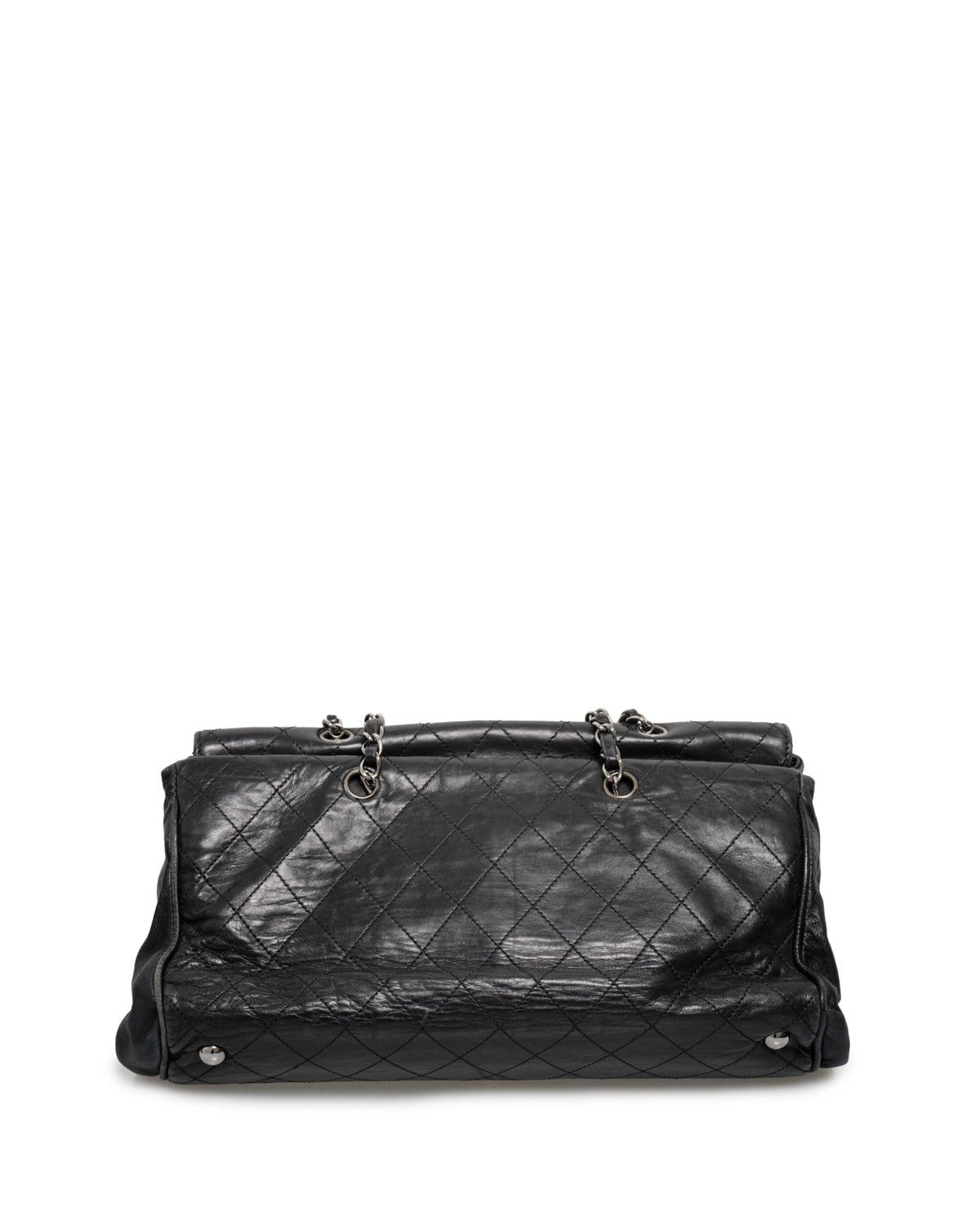 Chanel Chanel Black Lambskin Soft Flap Ritz Bag Large PHW - AGL1472