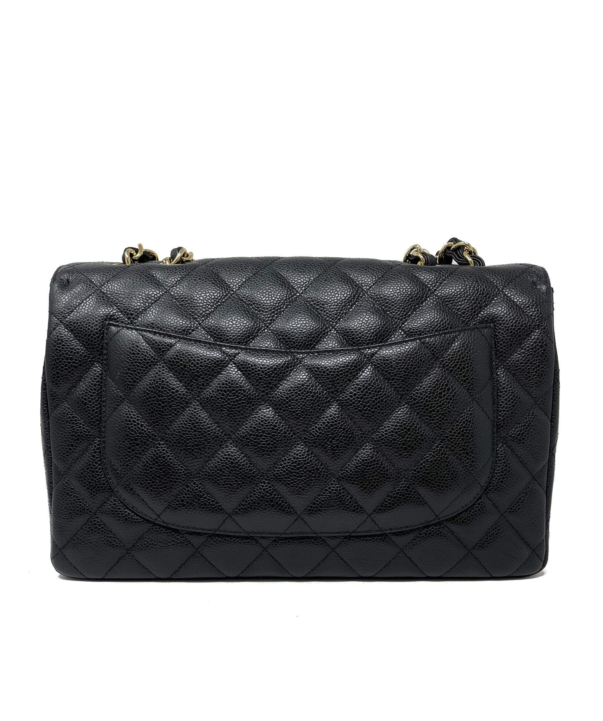 Chanel Chanel Black Leather Caviar Leather Jumbo Flap bag - AGL1291