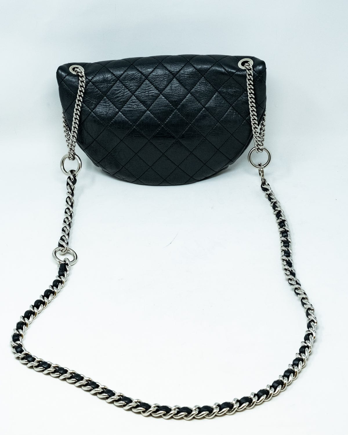 Chanel Chanel Black Leather Quilted Belt Waist Bag PHW - AGL1755