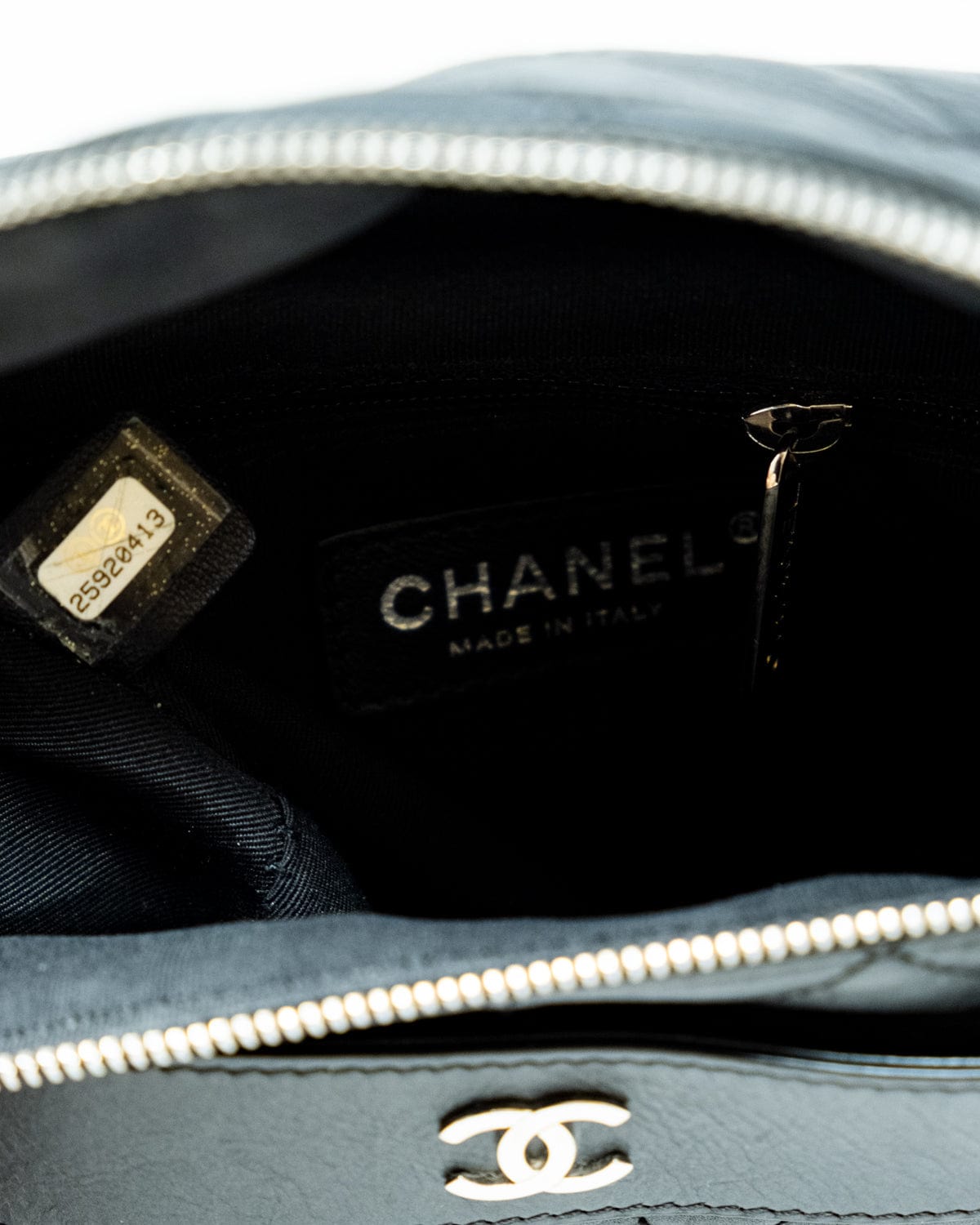 Chanel Chanel Black Leather Quilted Belt Waist Bag PHW - AGL1755