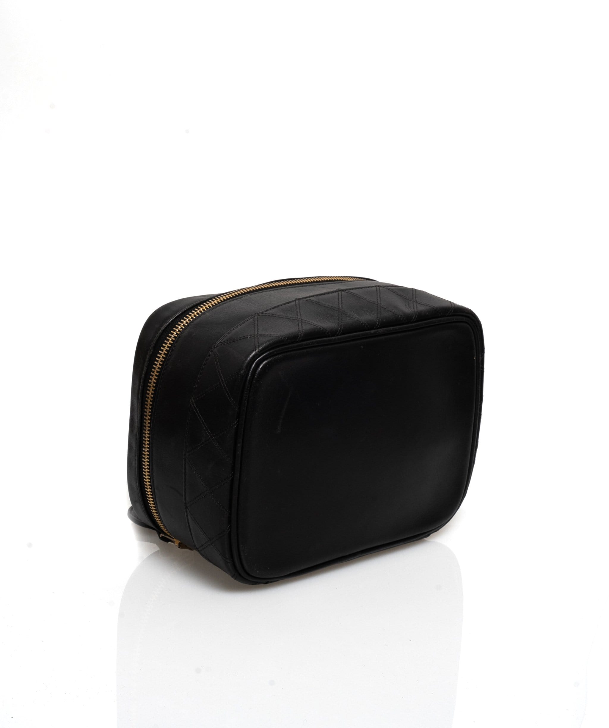 Chanel Chanel Black Leather Vanity Case Bag - AWL1201