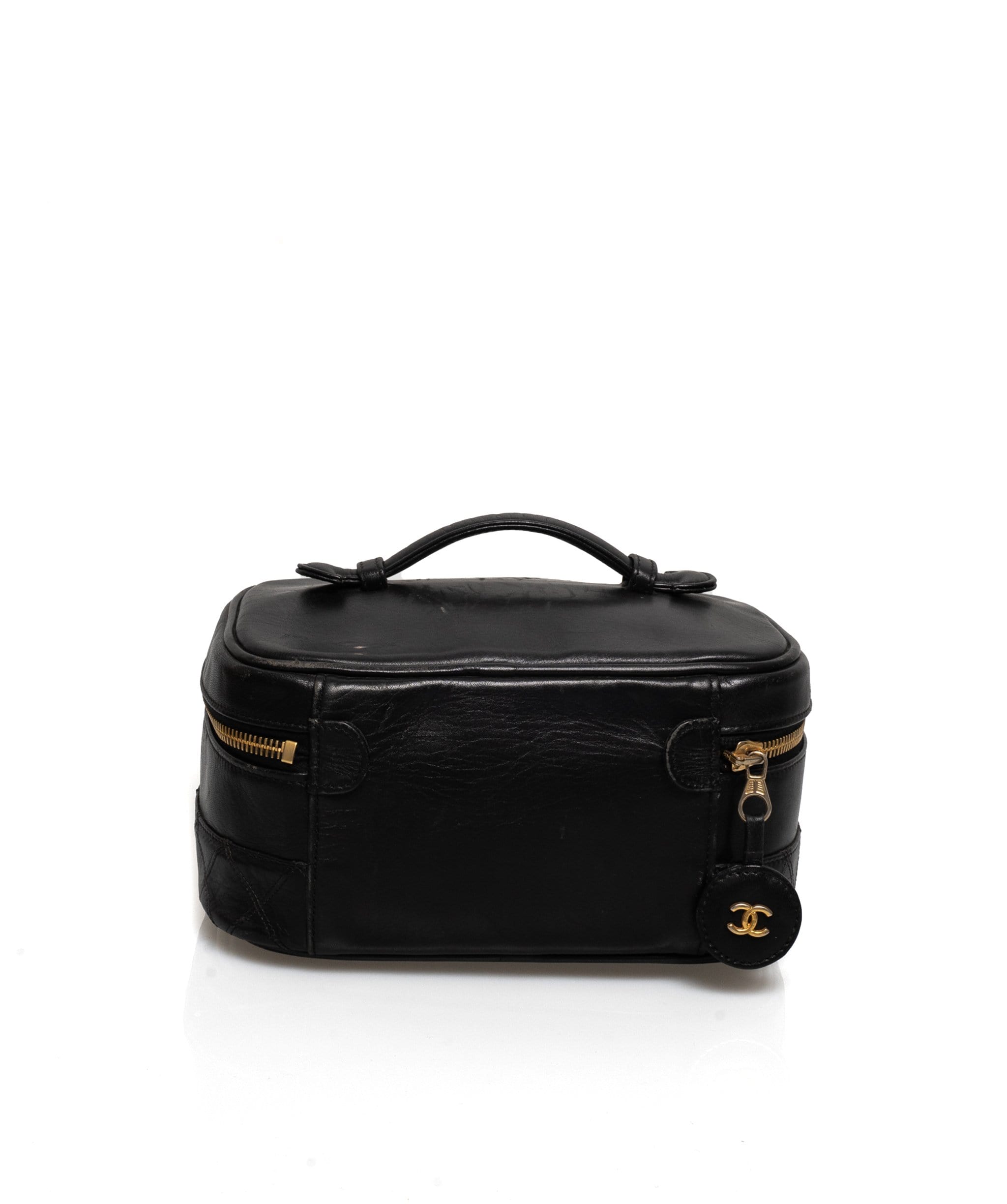 Chanel Chanel Black Leather Vanity Case Bag - AWL1201