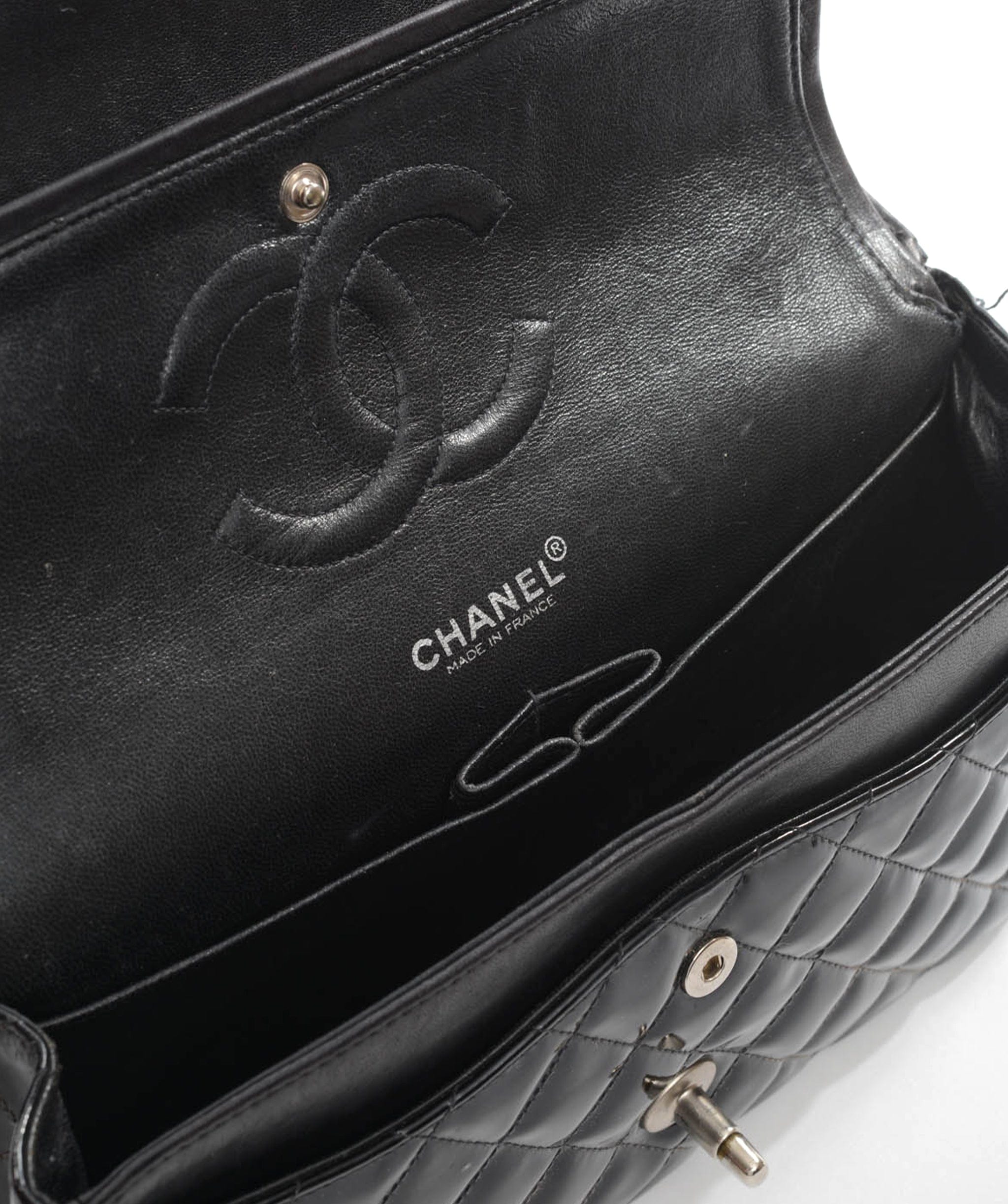 Chanel Chanel Black Patent Medium Classic Double Flap Bag SHW ASL4393